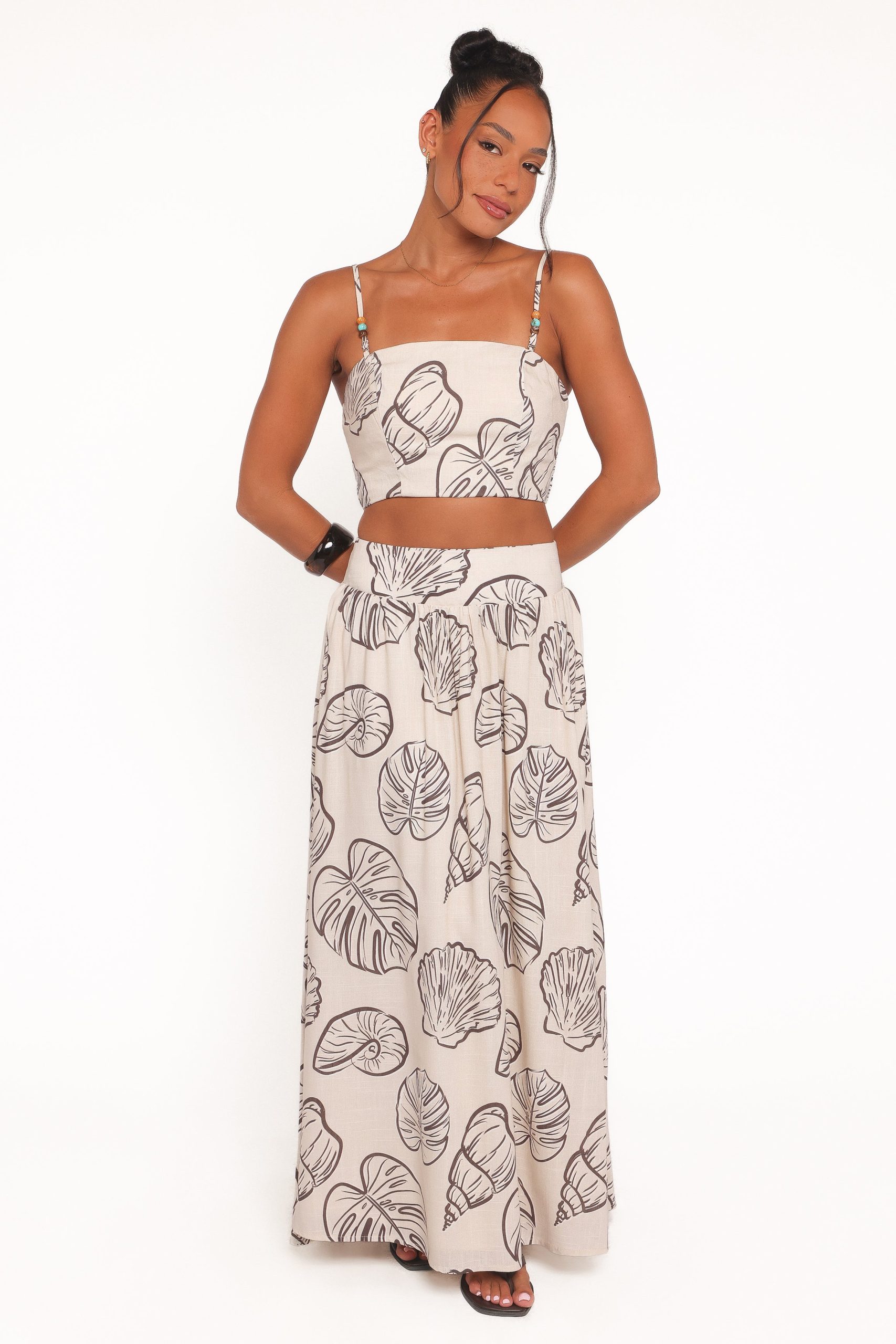 Kristy Maxi Skirt Set - Cream Shells - Image 2