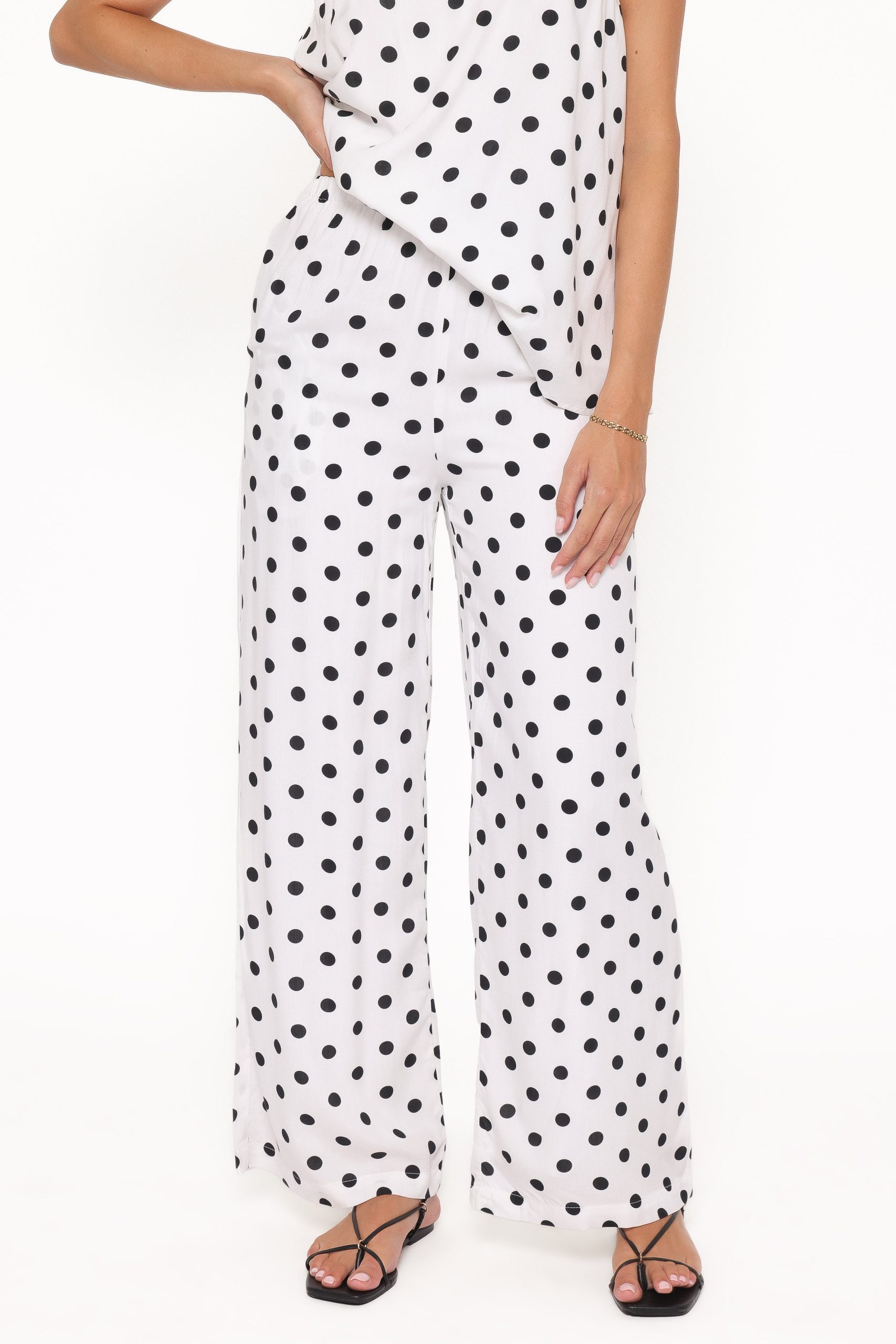 Kristy Pant Set - White/Black Polka Dot - Image 6