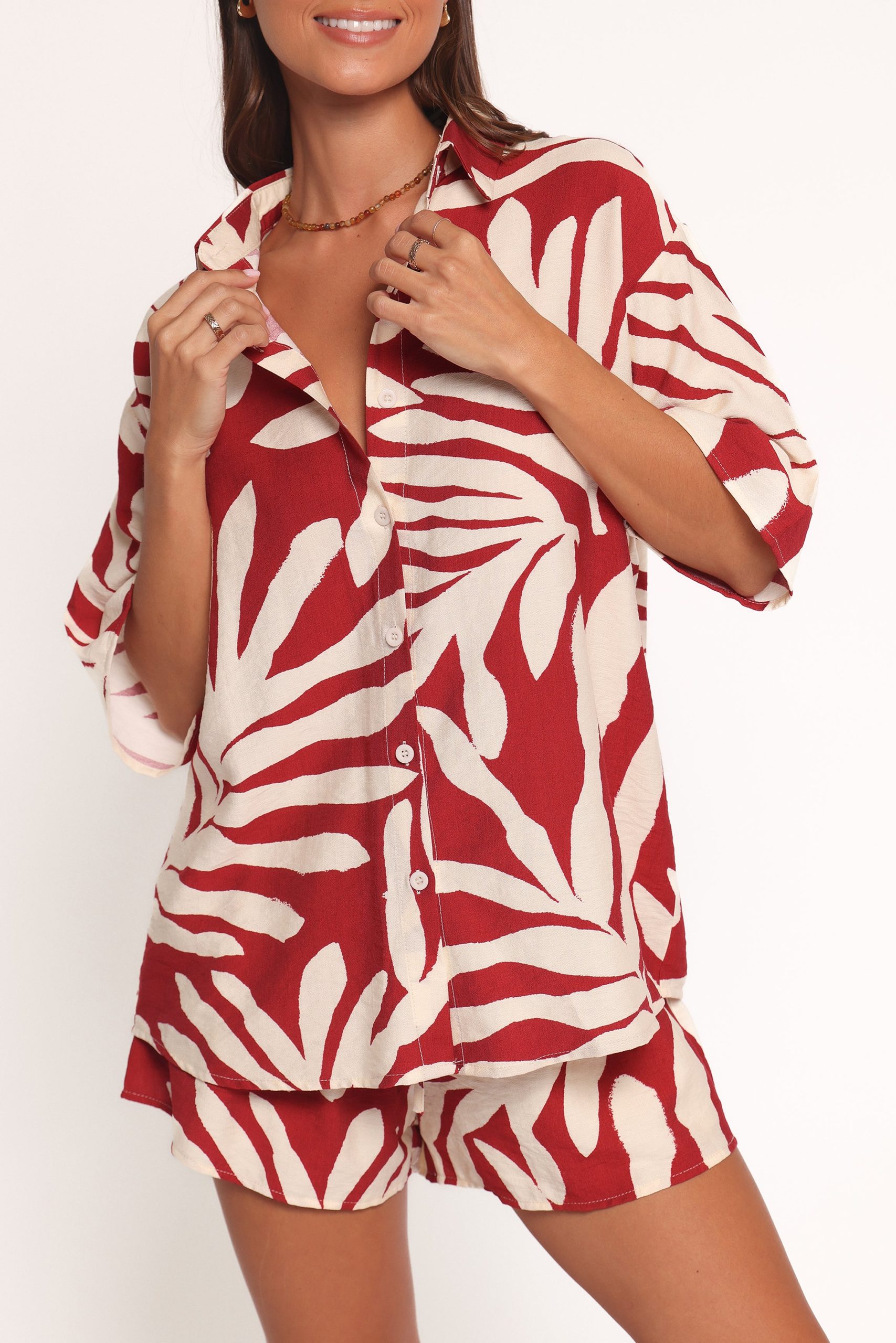 Lilo Short Set - Red Palm Print - Image 2