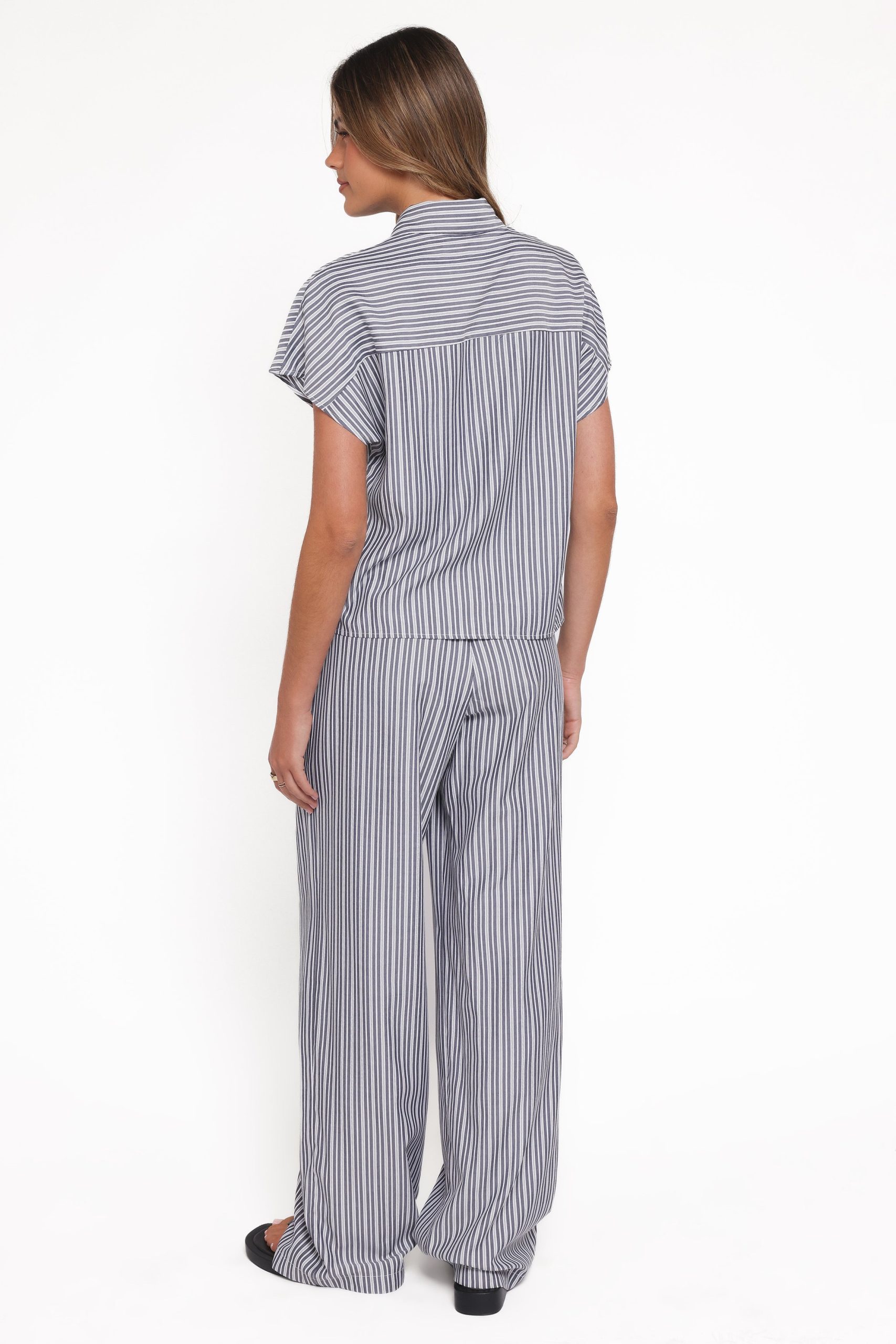Melanie Pant Set - Charcoal Stripe - Image 4