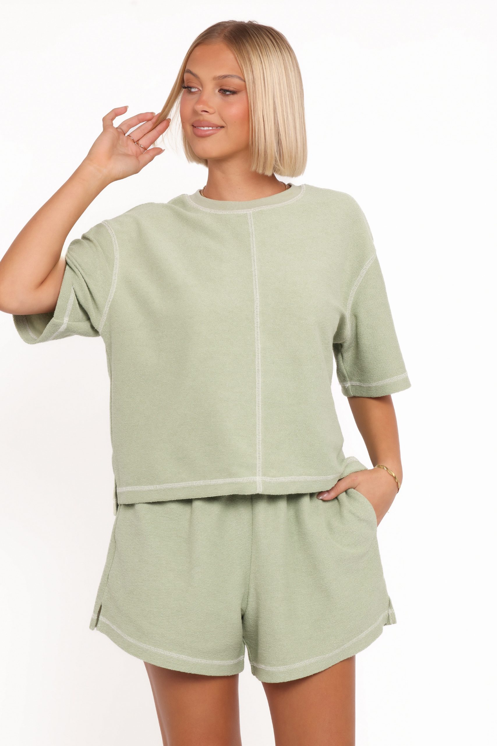 Melody Knit Short Set - Matcha - Image 2