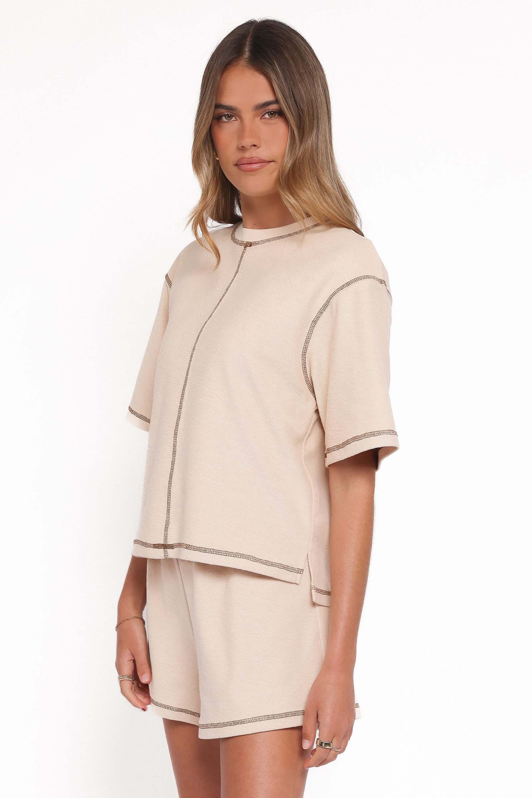 Melody Knit Short Set - Oat - Image 3