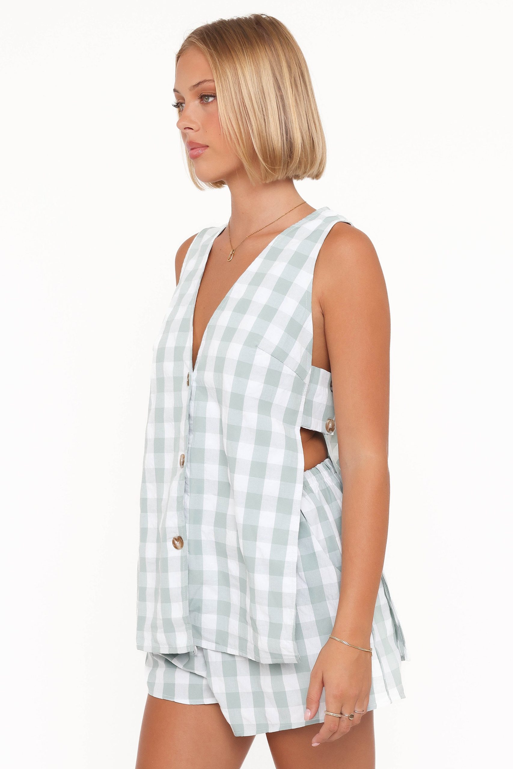Miller Short Set - Sage Gingham - Image 3