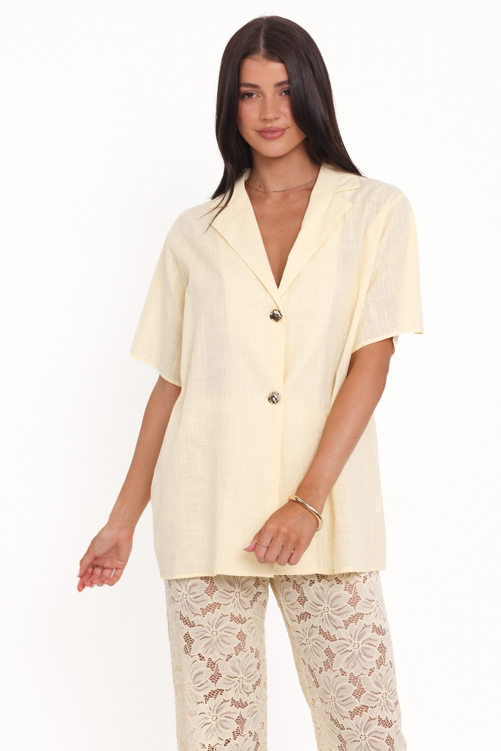 Mindy Lace Pant Set - Yellow - Image 5
