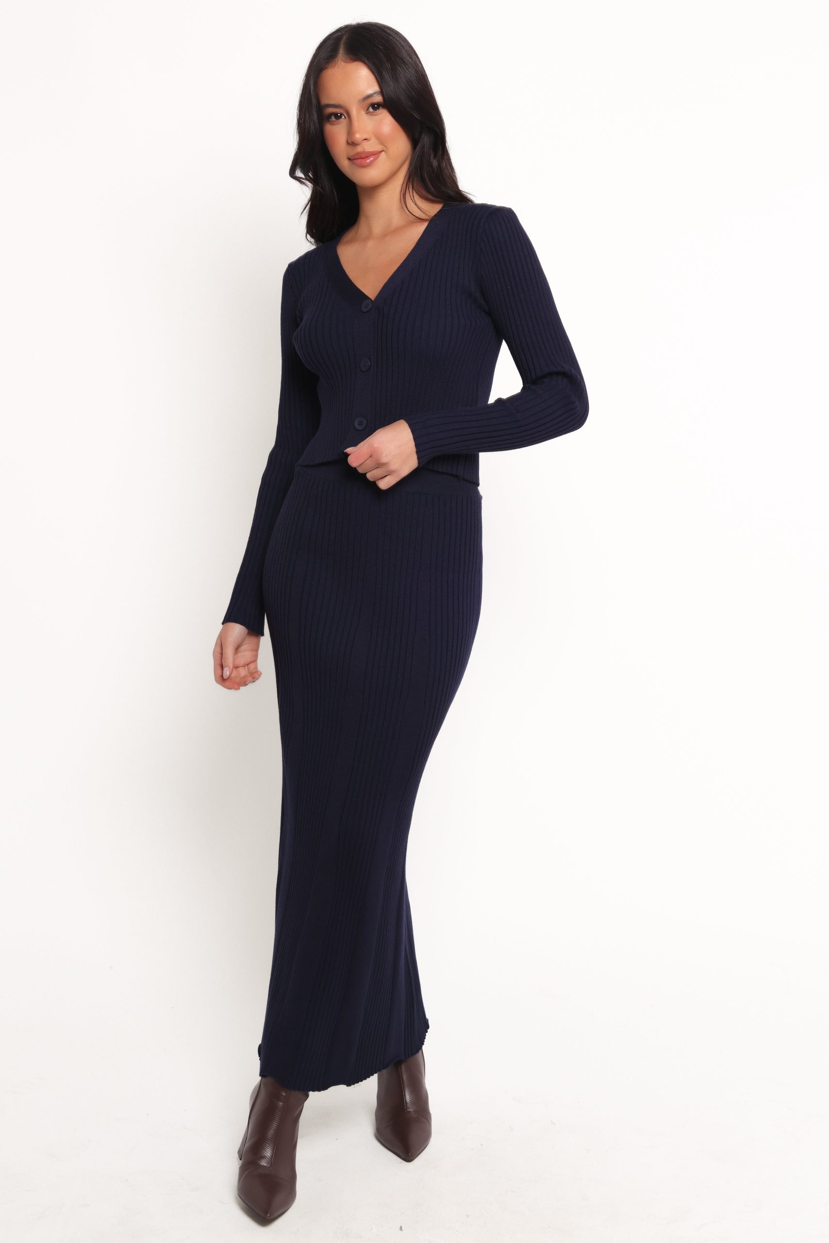 Neya Knit Skirt Set - Navy - Image 2