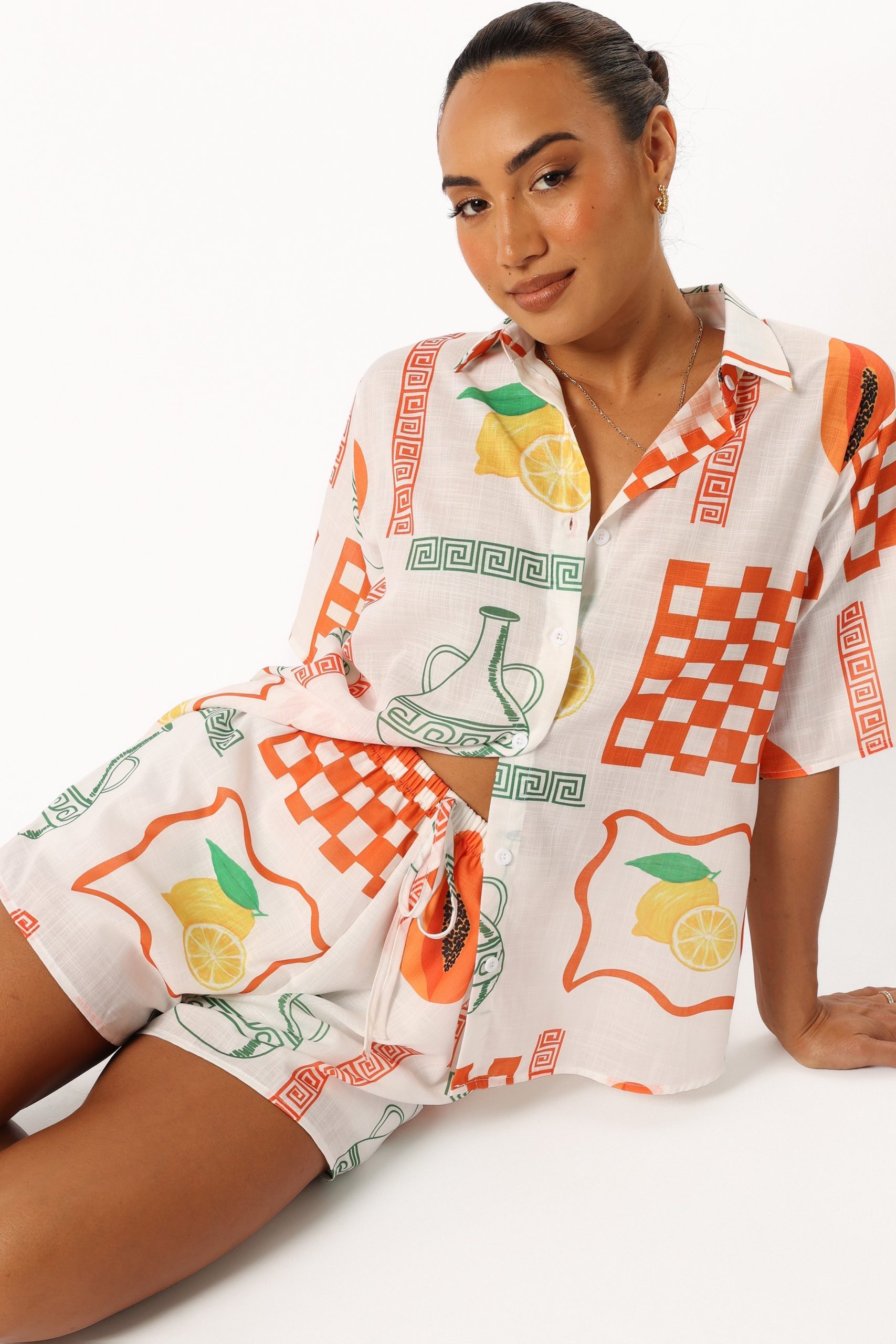 Piccolo Short Set - White Orange - Image 4