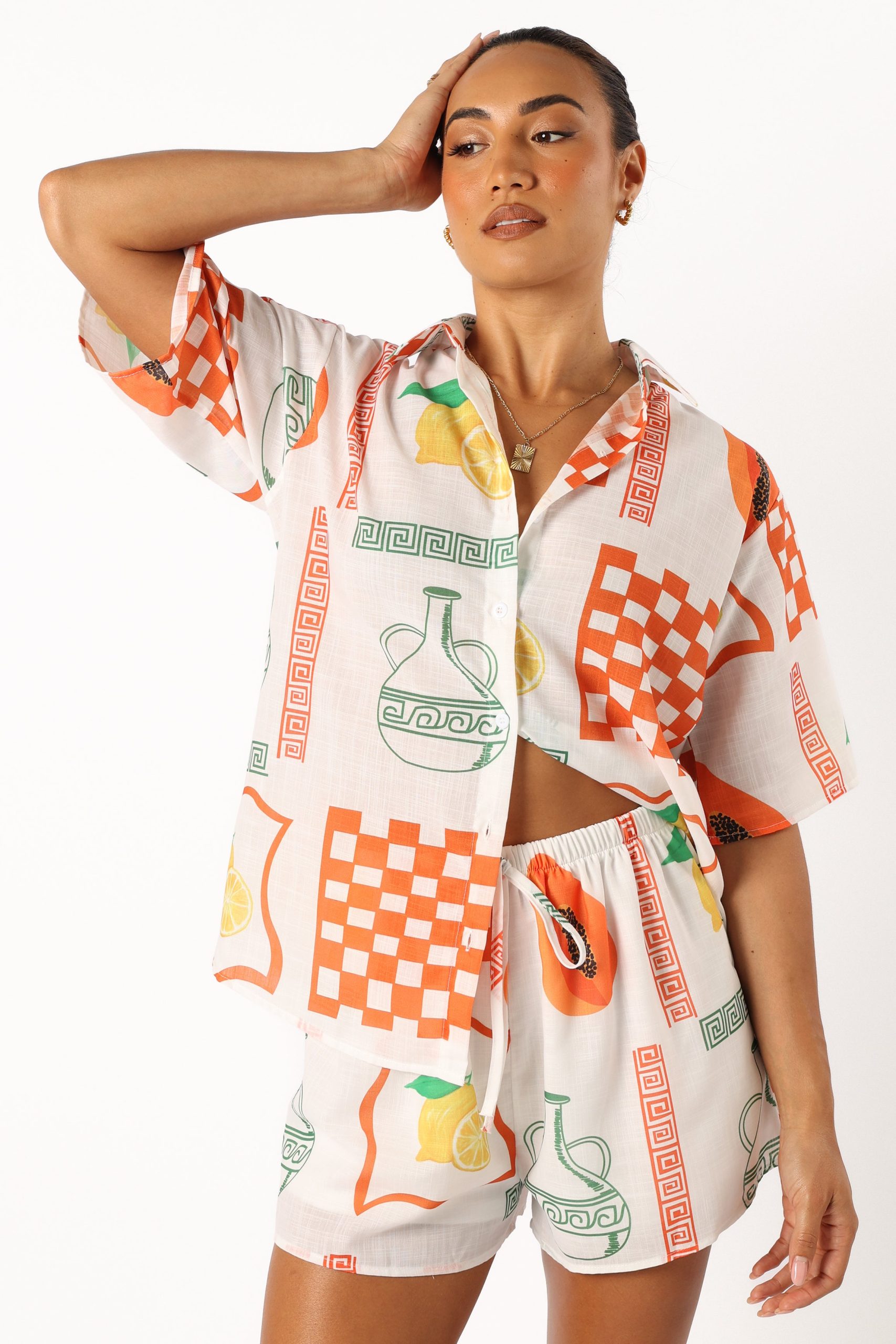 Piccolo Short Set - White Orange - Image 3