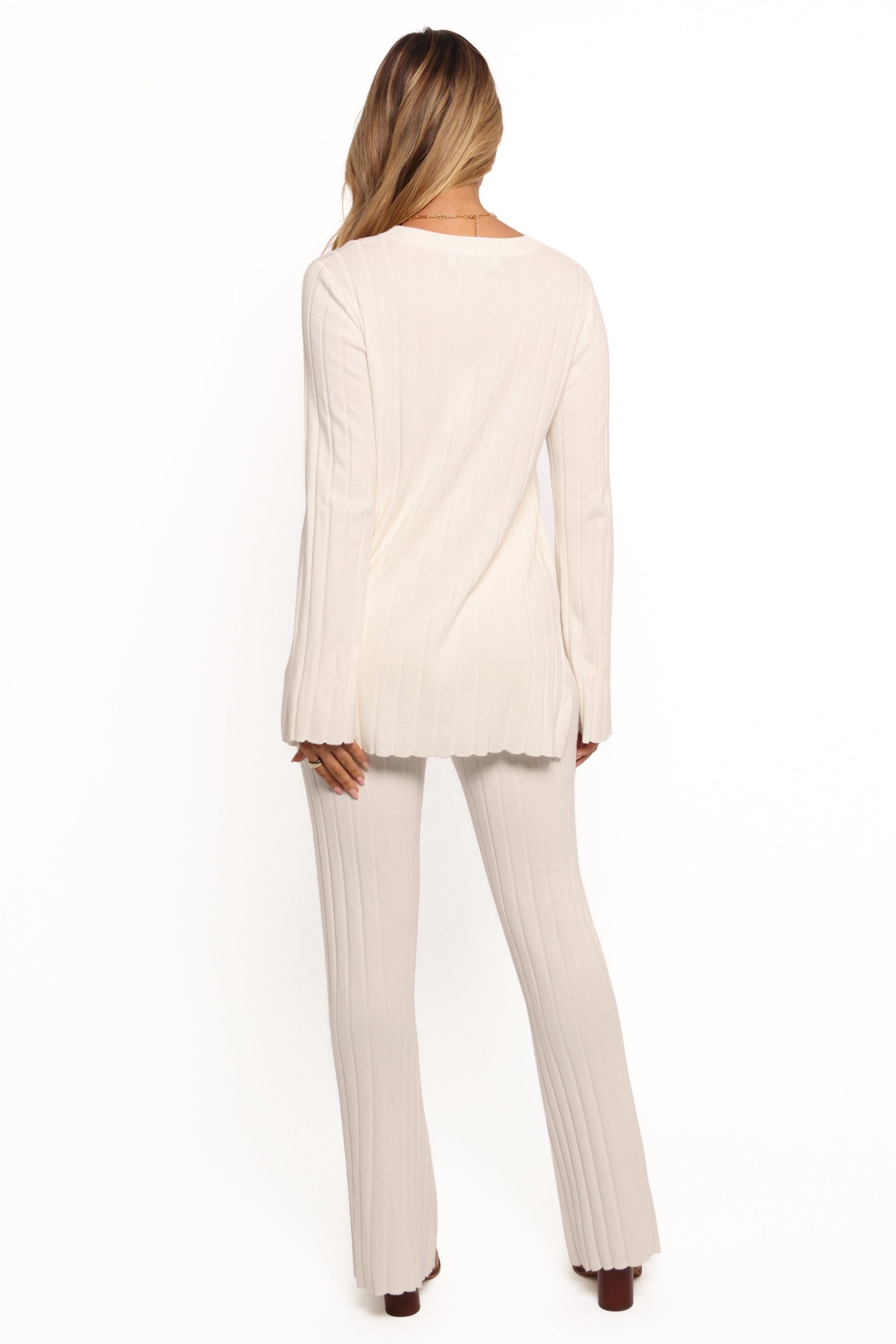 Silvie Long Sleeve Knitted Set - Cream - Image 6