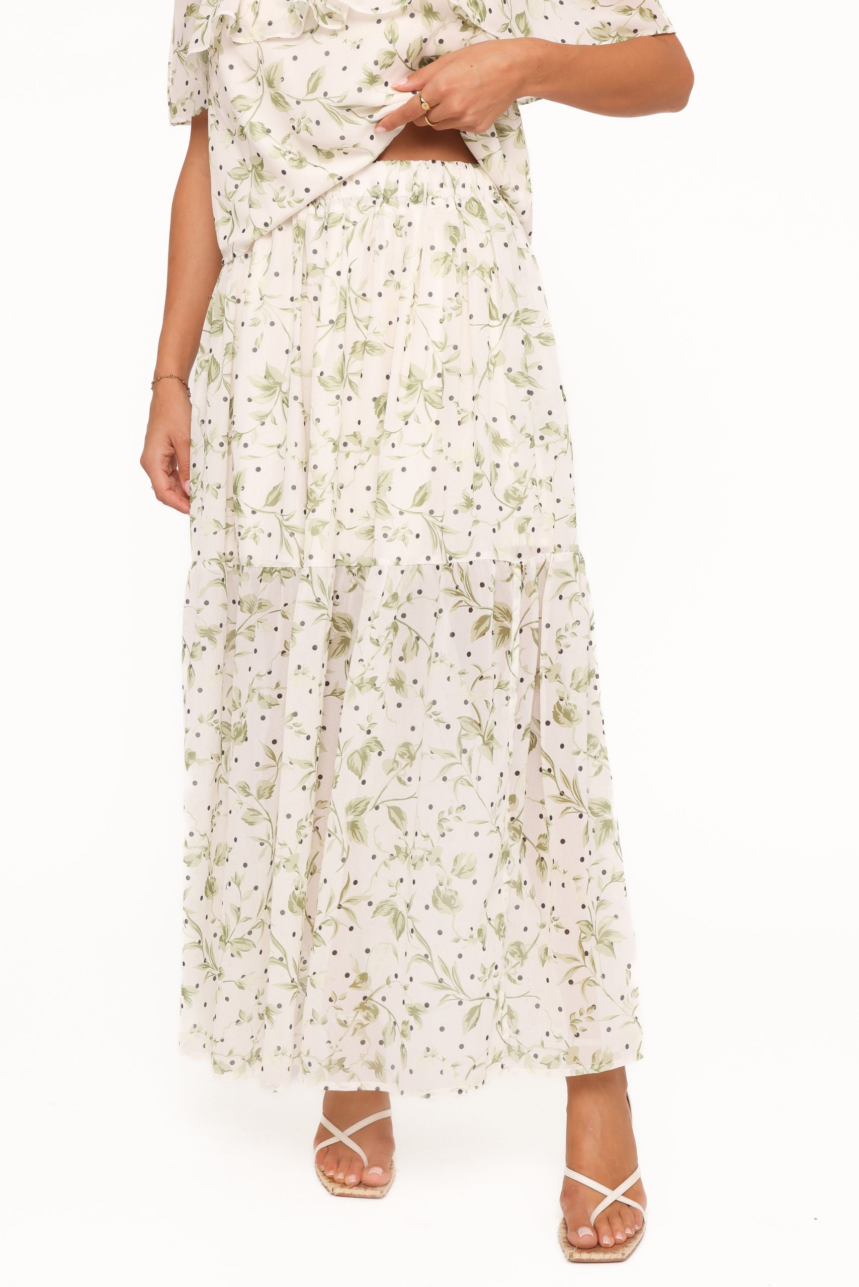 Vanessa Maxi Skirt Set - Green Leaf - Image 6