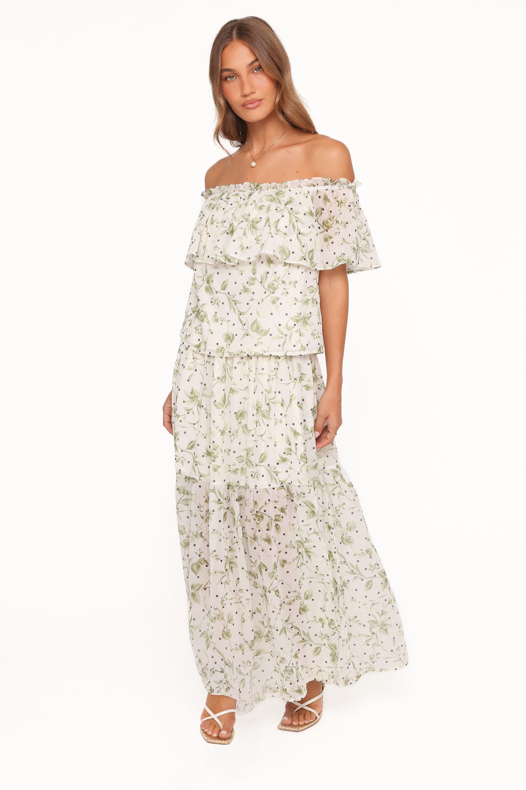 Vanessa Maxi Skirt Set - Green Leaf - Image 4