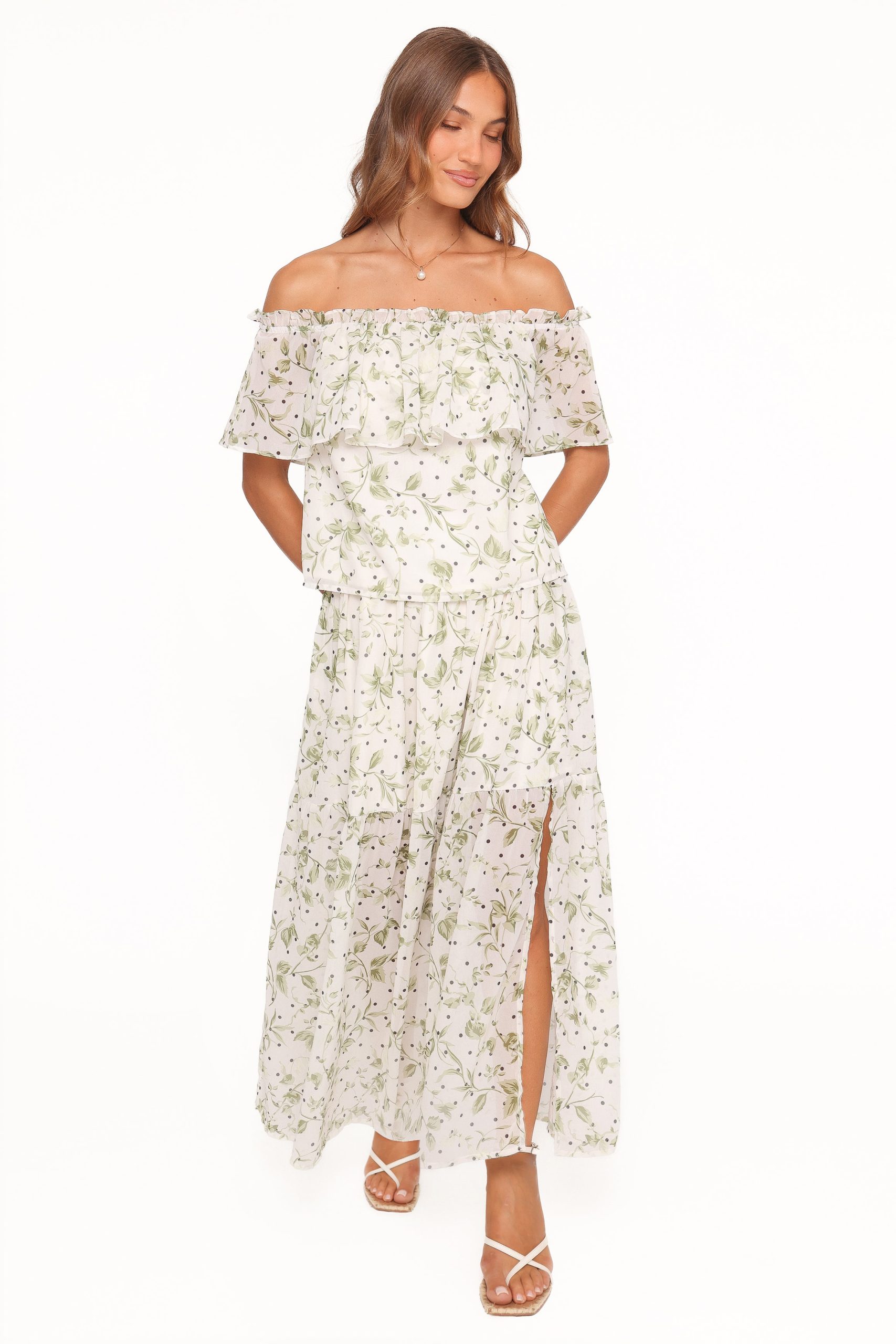 Vanessa Maxi Skirt Set - Green Leaf - Image 2