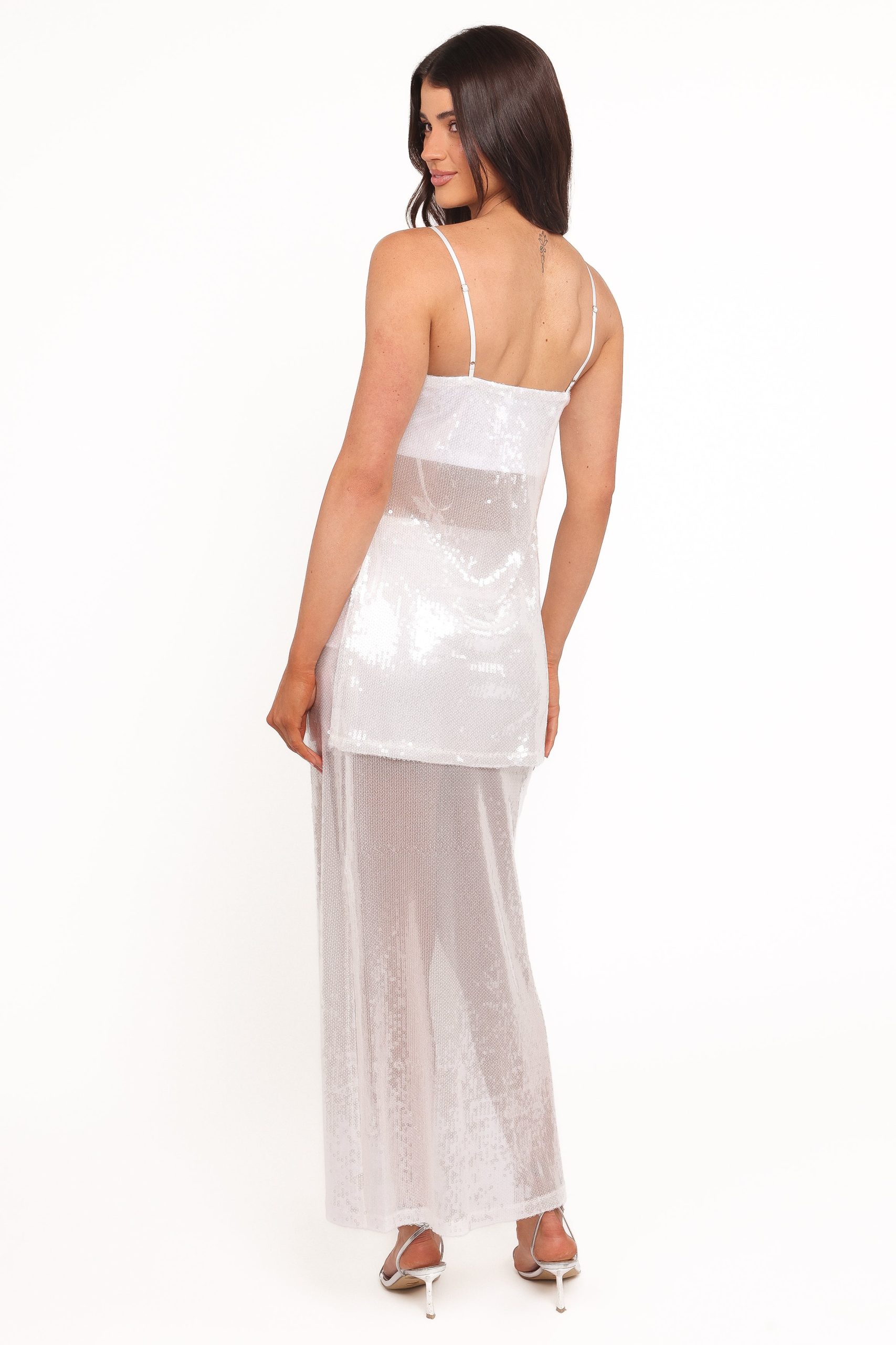 Vienne Sequin Skirt Set - White Sequin - Image 3