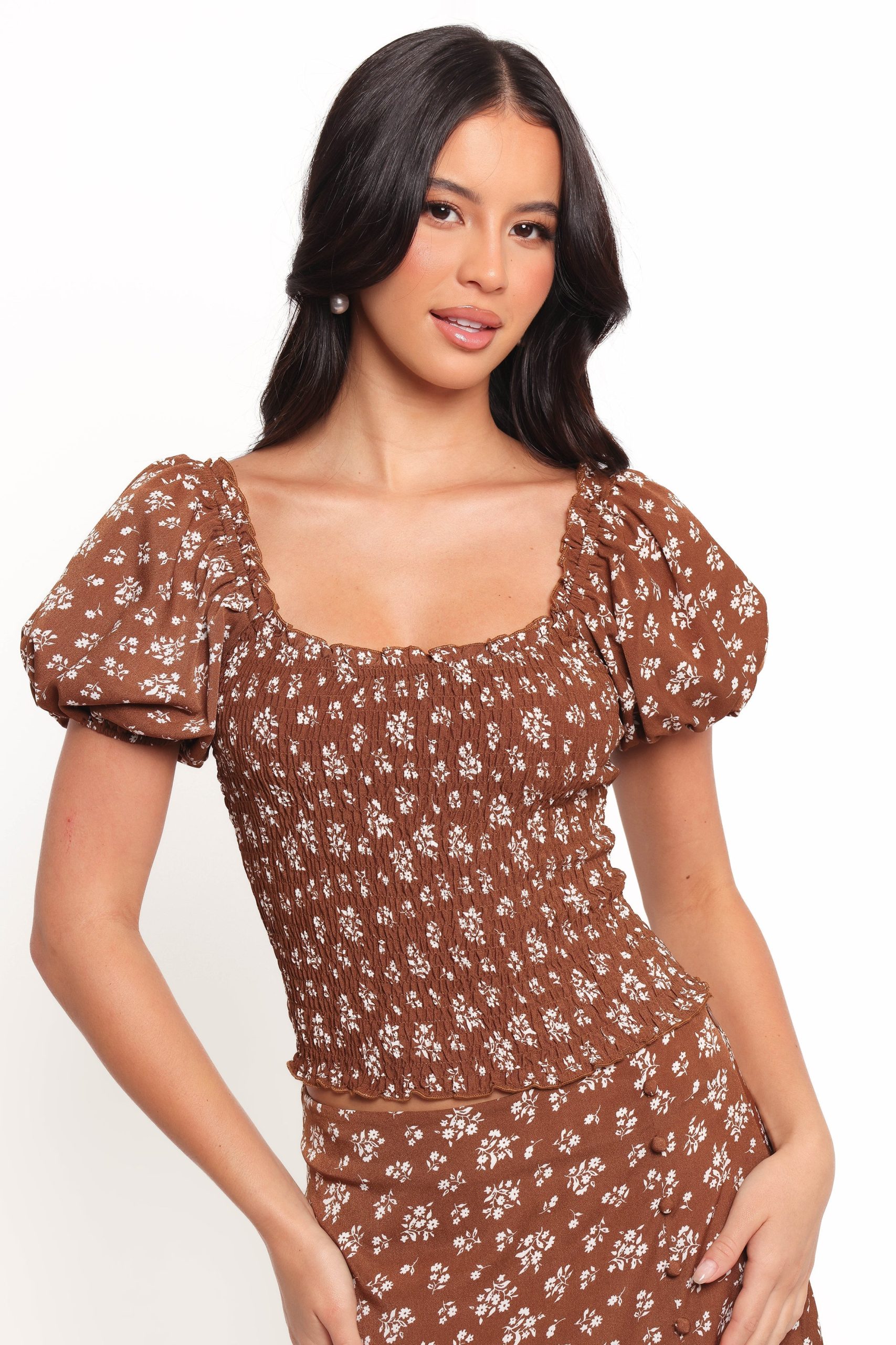 Zola Skirt Set - Brown Ditsy Floral - Image 7