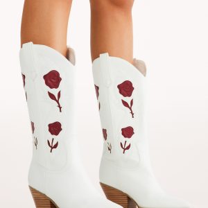 Arden Boot - White/Garnet