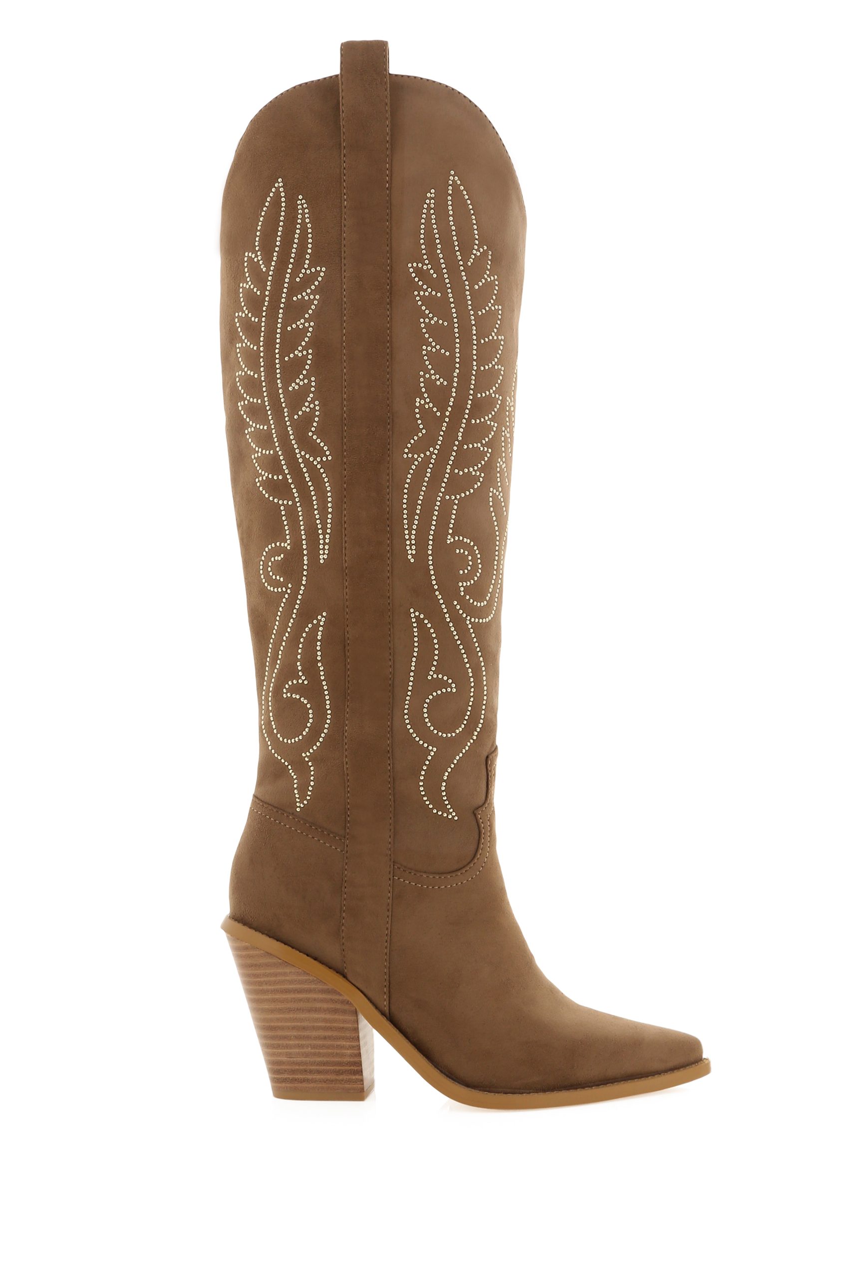 Sally Cowboy Boot - Taupe - Image 2