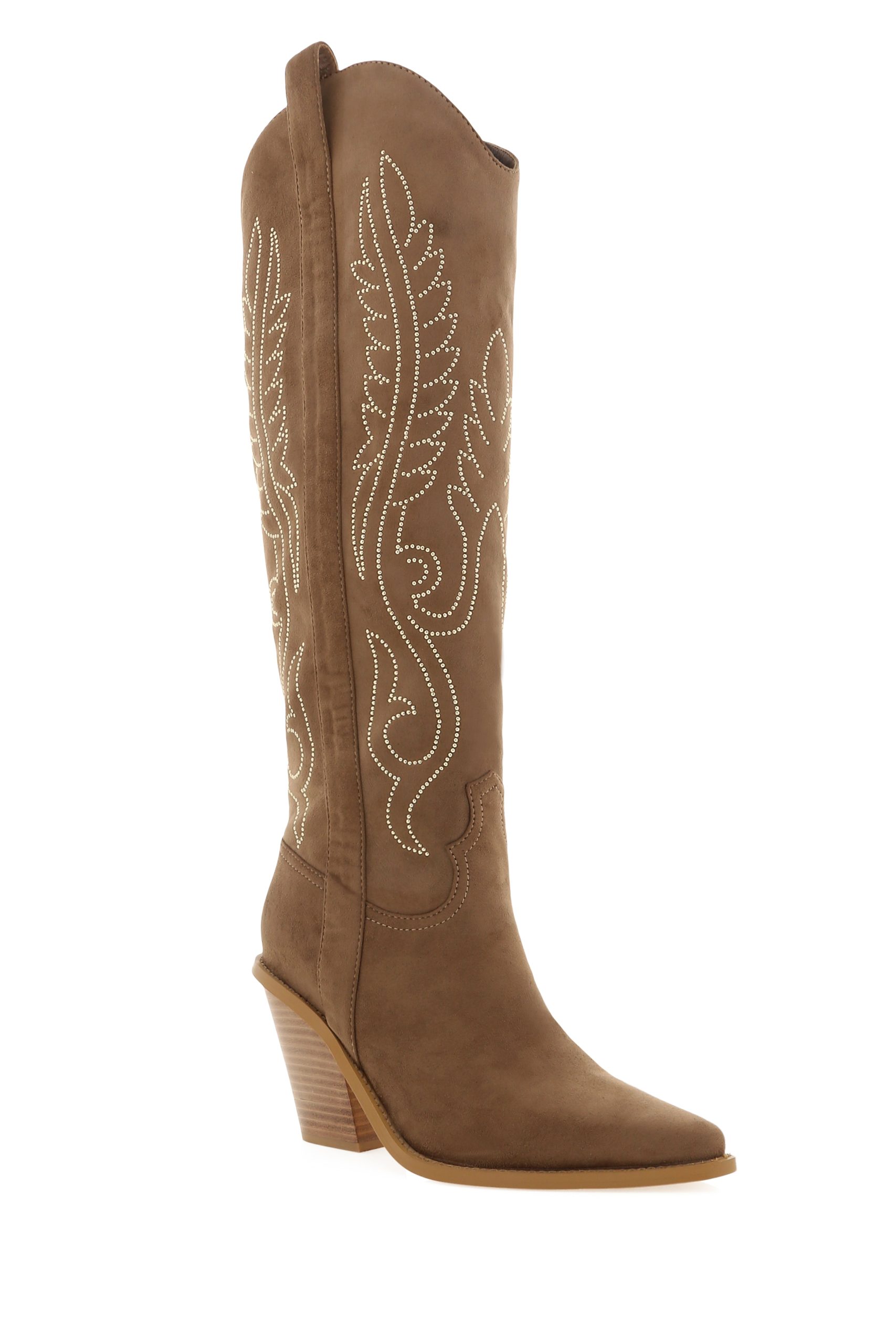 Sally Cowboy Boot - Taupe - Image 3