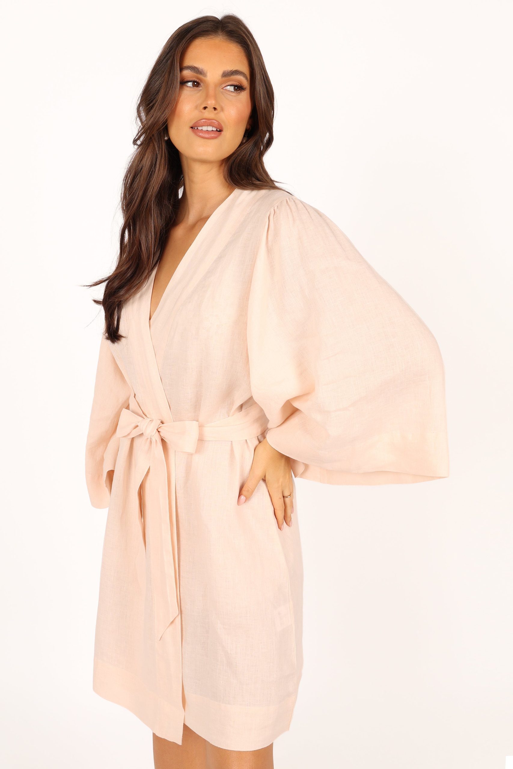 Nuala Linen Robe - Blush - Image 2