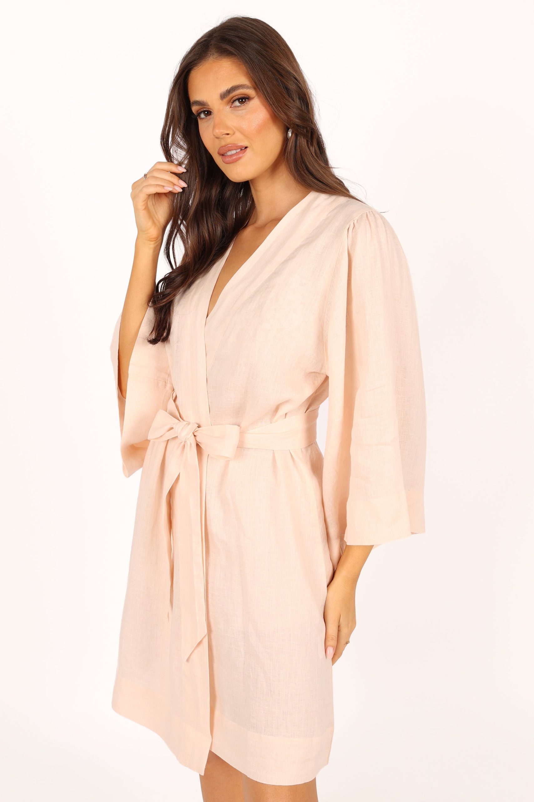 Nuala Linen Robe - Blush - Image 7