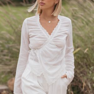 Adira Wrap Blouse - White