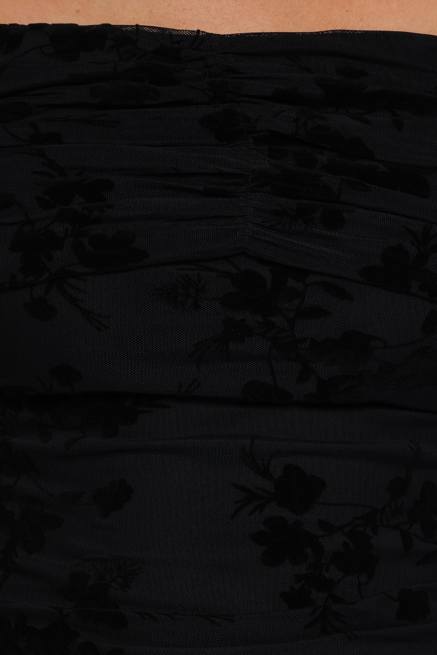 Aerin Off Shoulder Mesh Top - Black - Image 6
