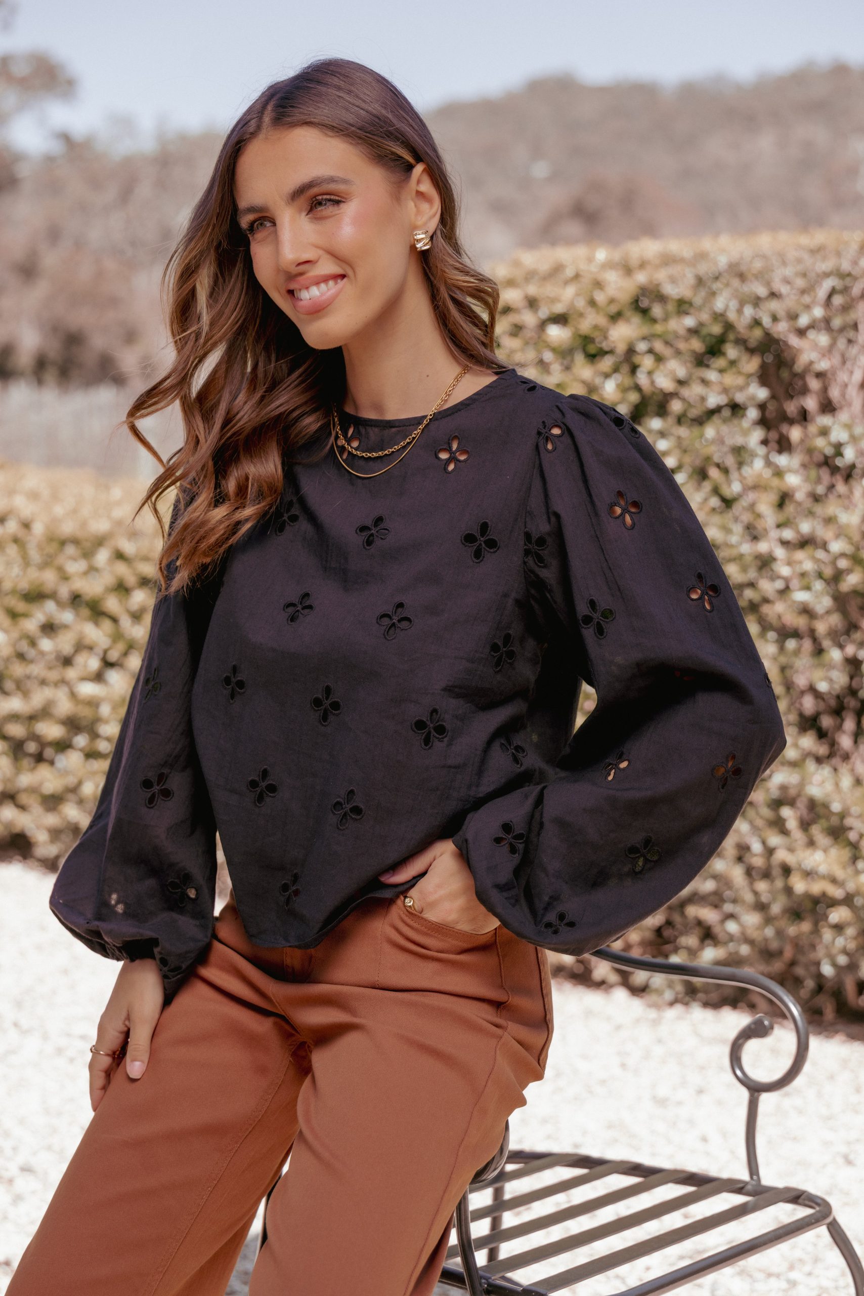 Aggie Blouse - Black - Image 8