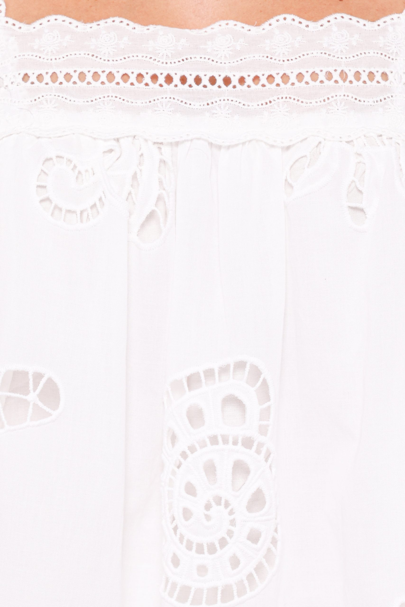Aideen Eyelet Top - White Shell - Image 6