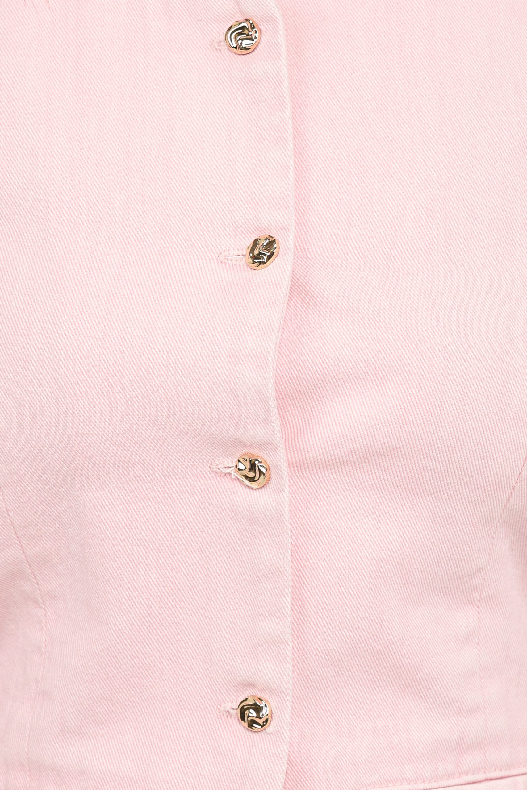 Ailis Denim Vest Top - Dusty Pink - Image 8