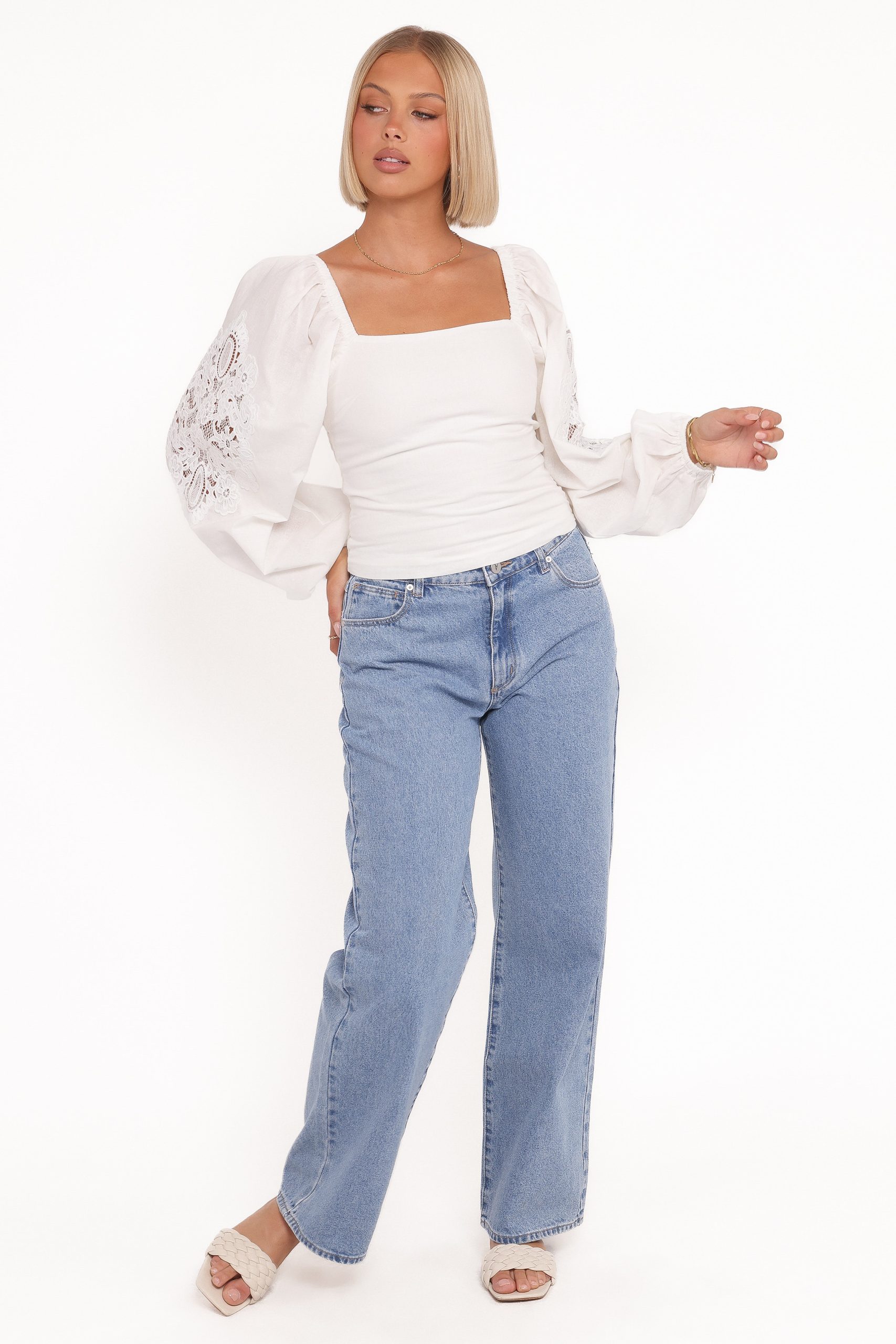 Angelica Long Sleeve Top - White - Image 6