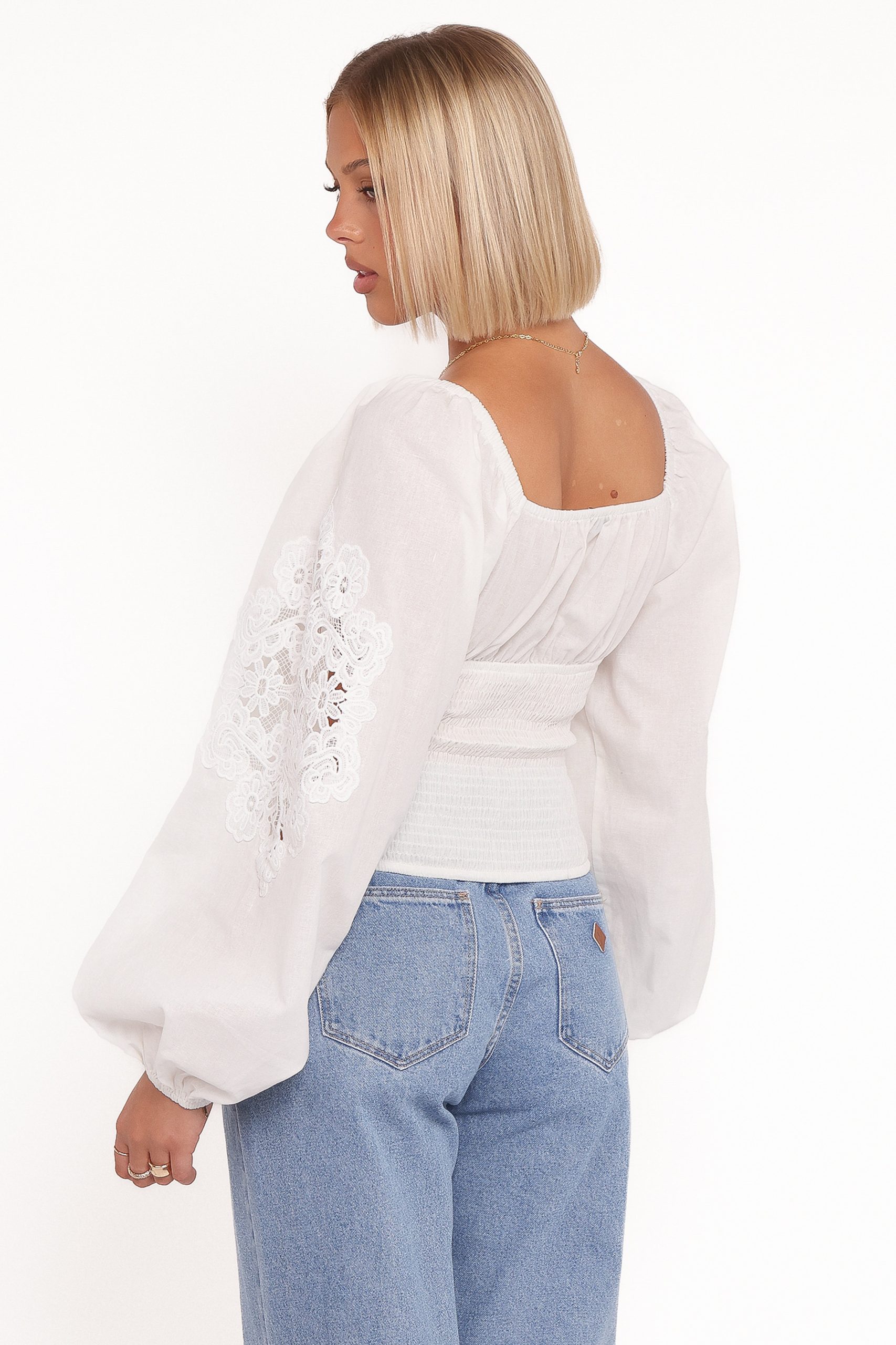 Angelica Long Sleeve Top - White - Image 5