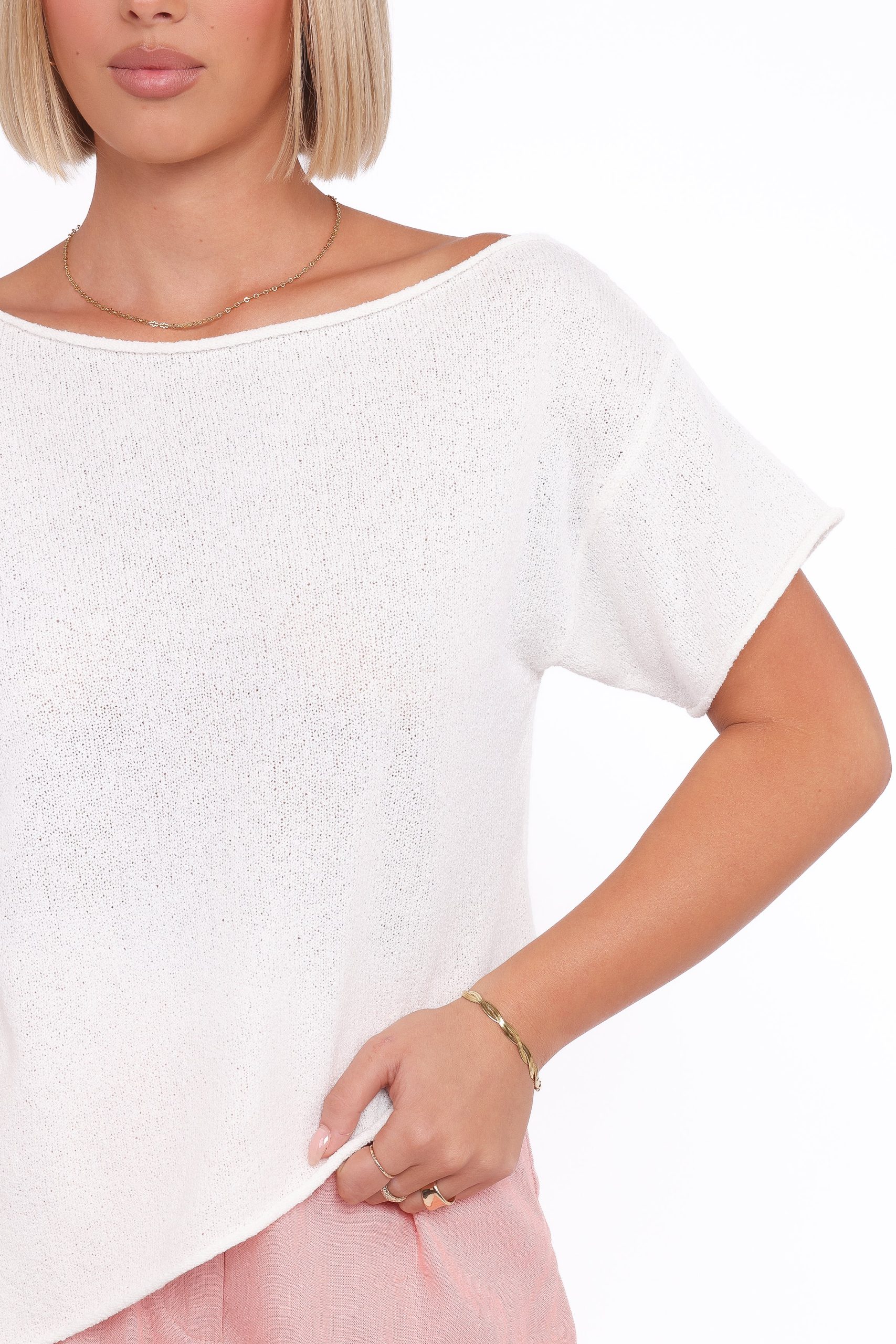 Ardena Boucle Knit Top - Cream - Image 5