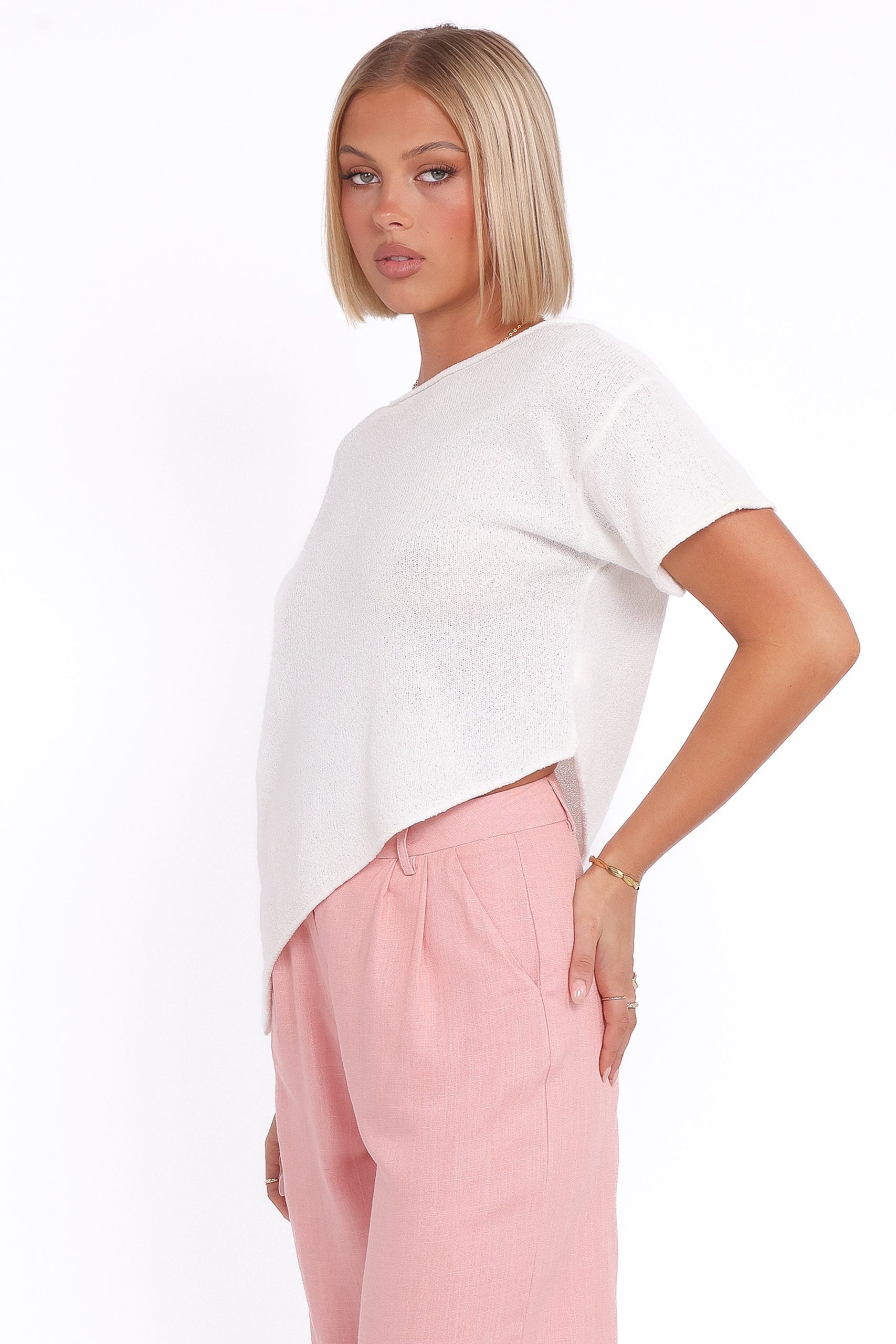 Ardena Boucle Knit Top - Cream - Image 3