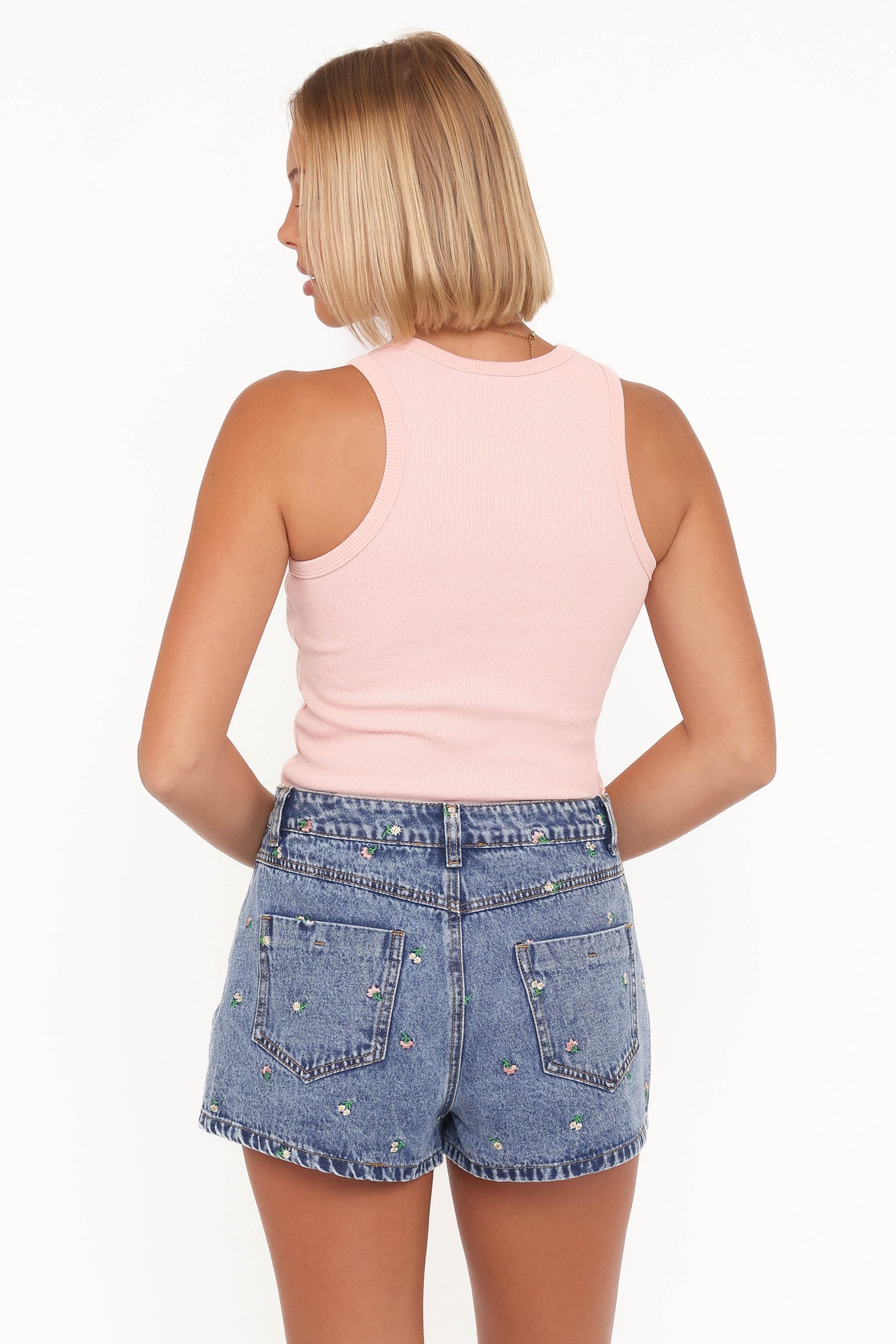 Ari Ribbed Tank Top - Petal Pink - Image 4
