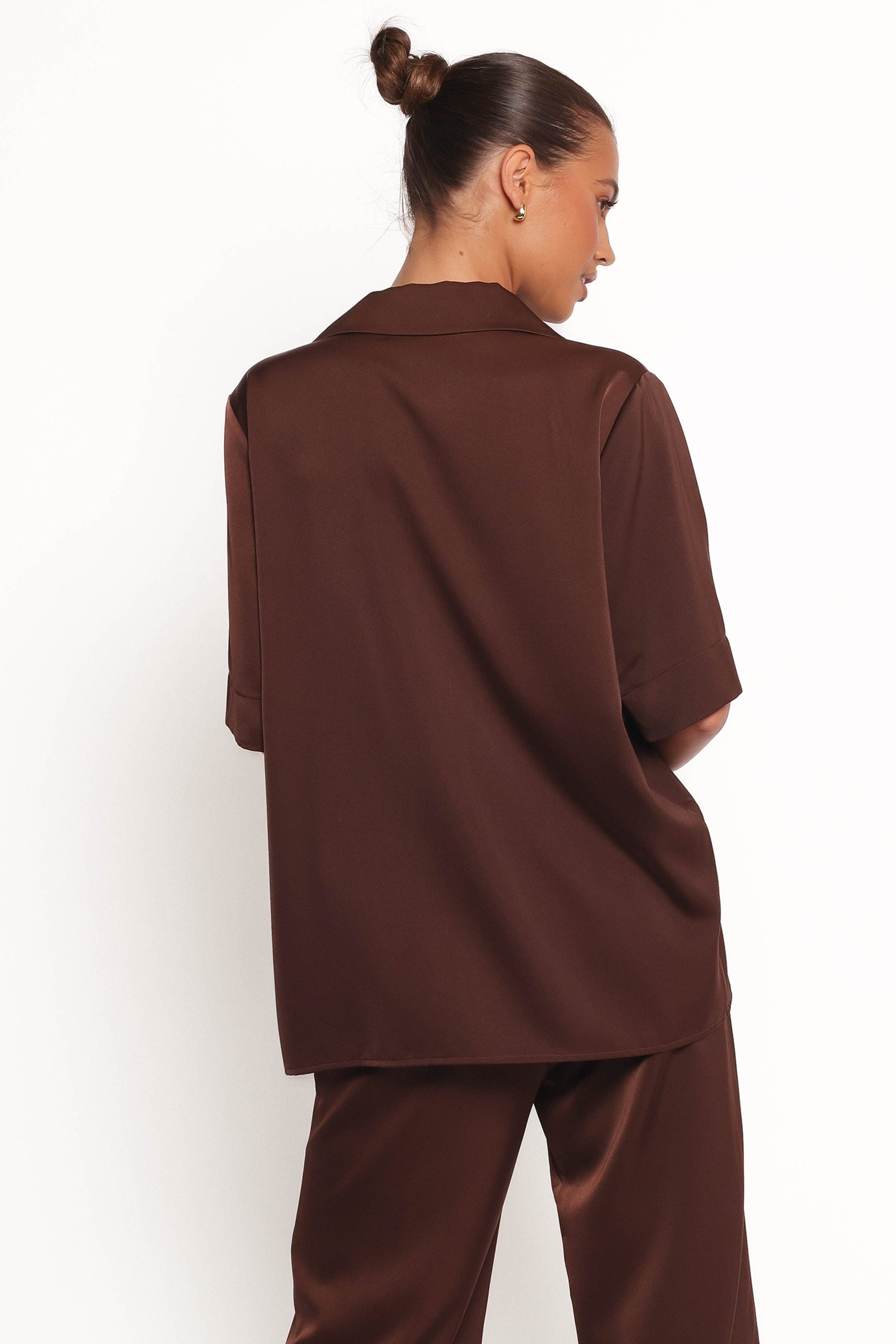 Arryn Short Sleeve Shirt - Chocolate Brown - Image 5
