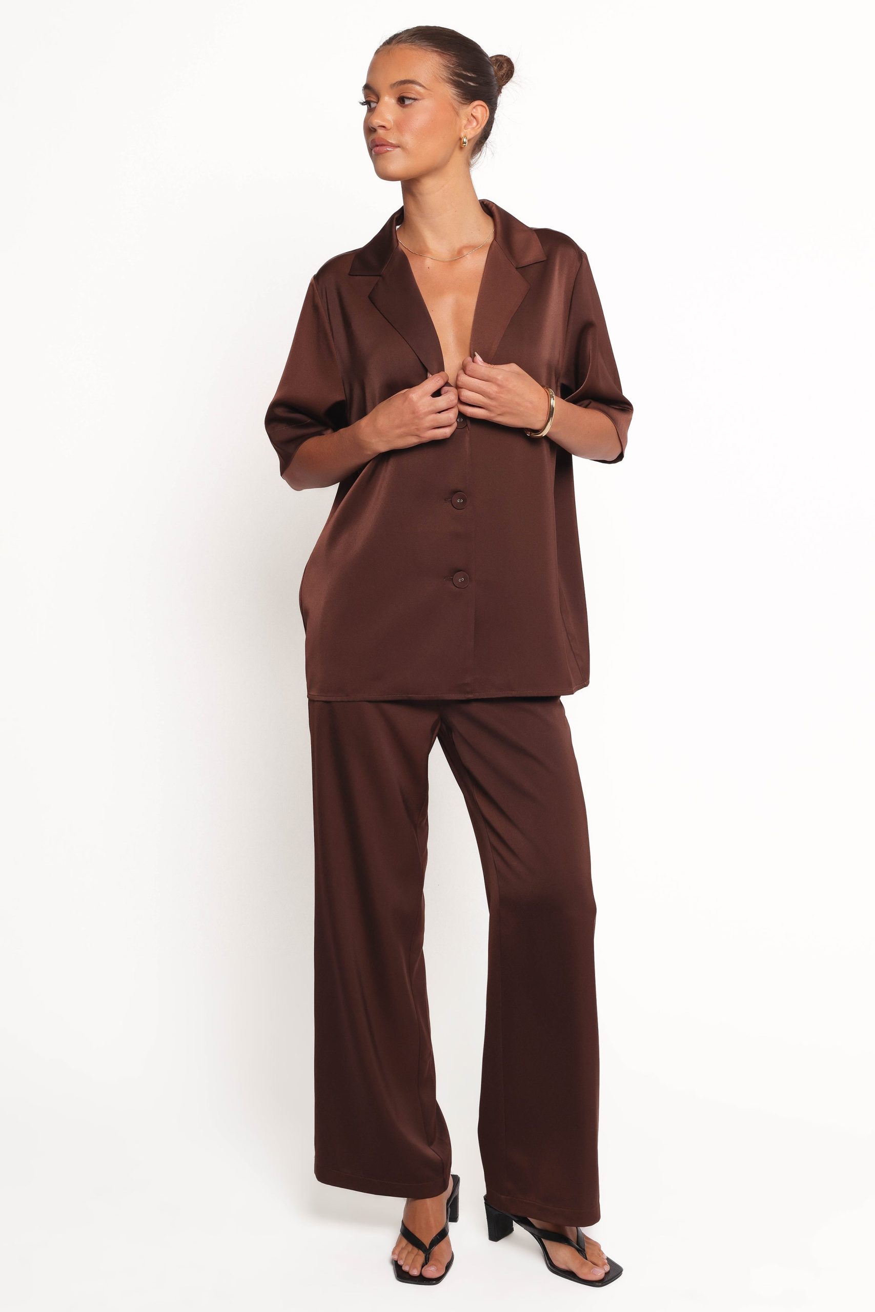 Arryn Short Sleeve Shirt - Chocolate Brown - Image 3