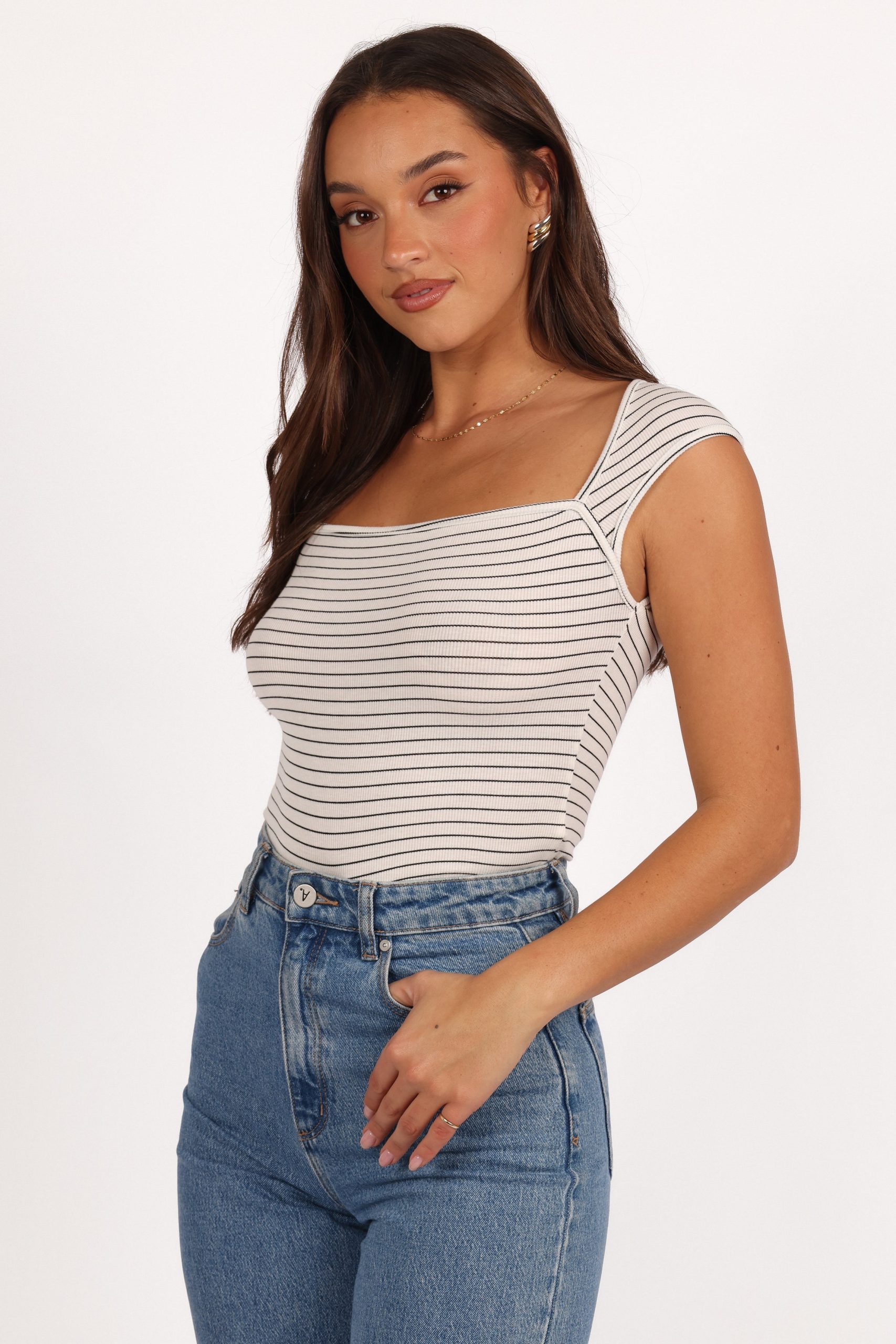 Bardot Top - Stripe - Image 3