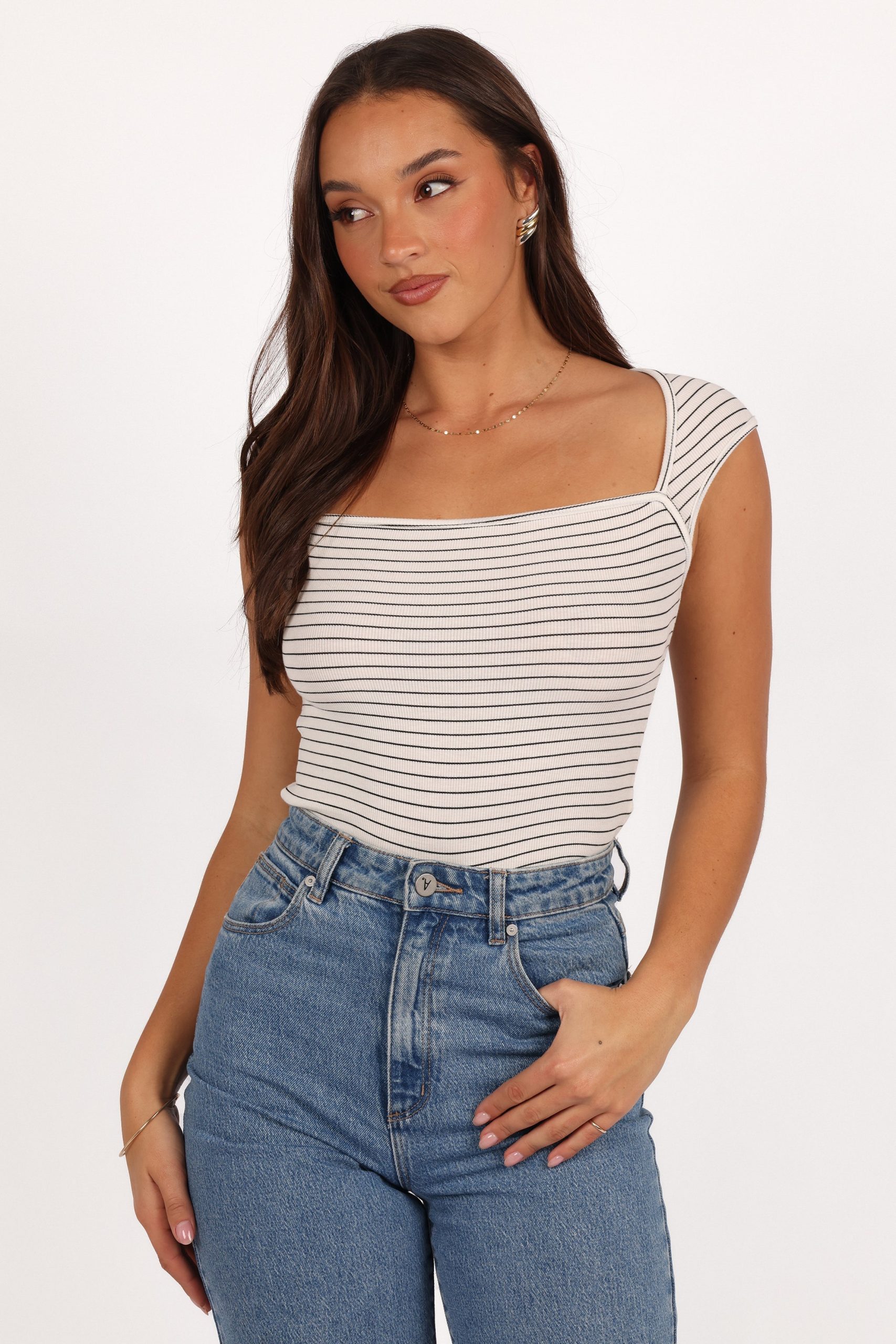 Bardot Top - Stripe - Image 6