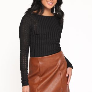 Bellatrix Textured Knit Top - Black