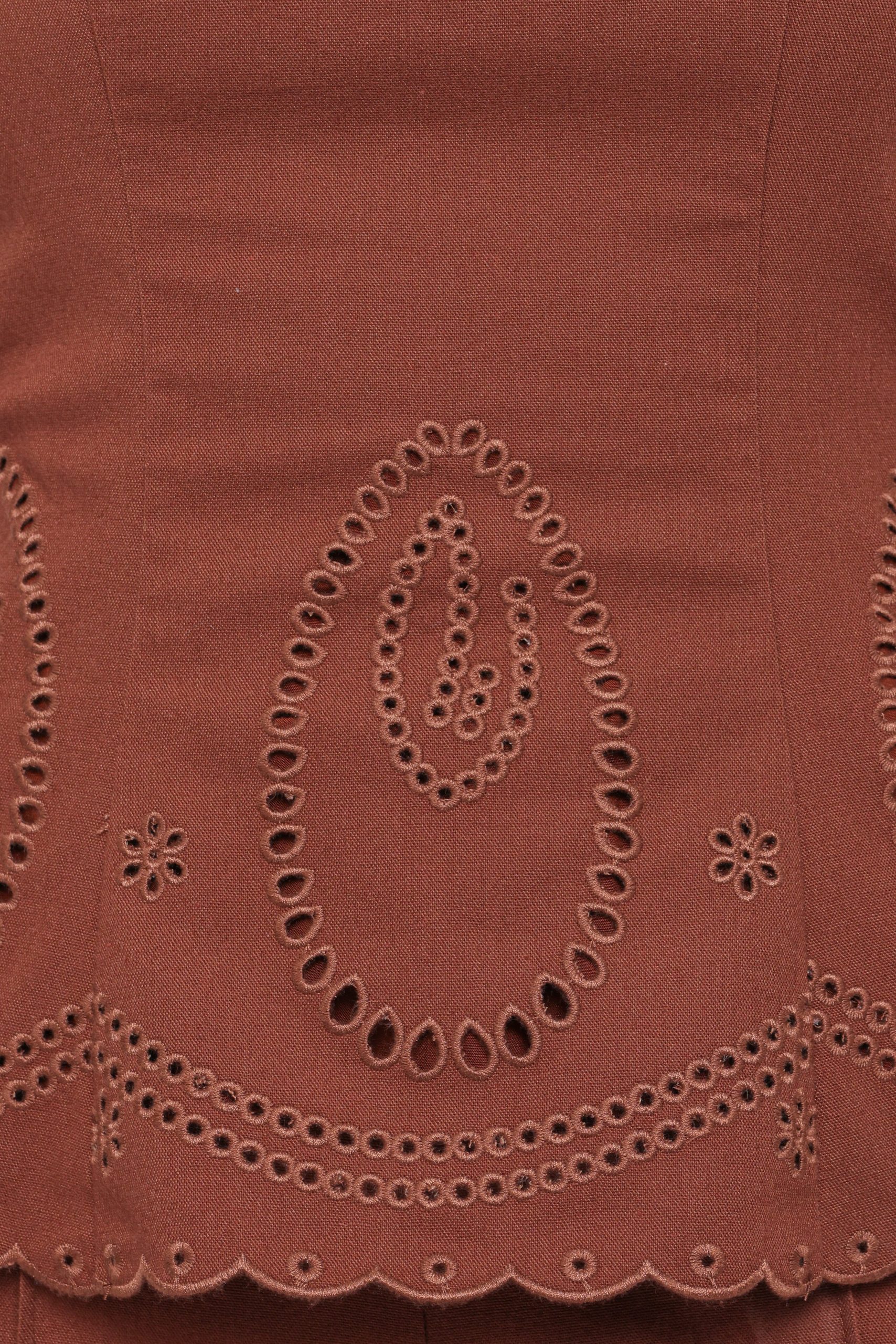 Benton Eyelet Strapless Top - Brown - Image 6