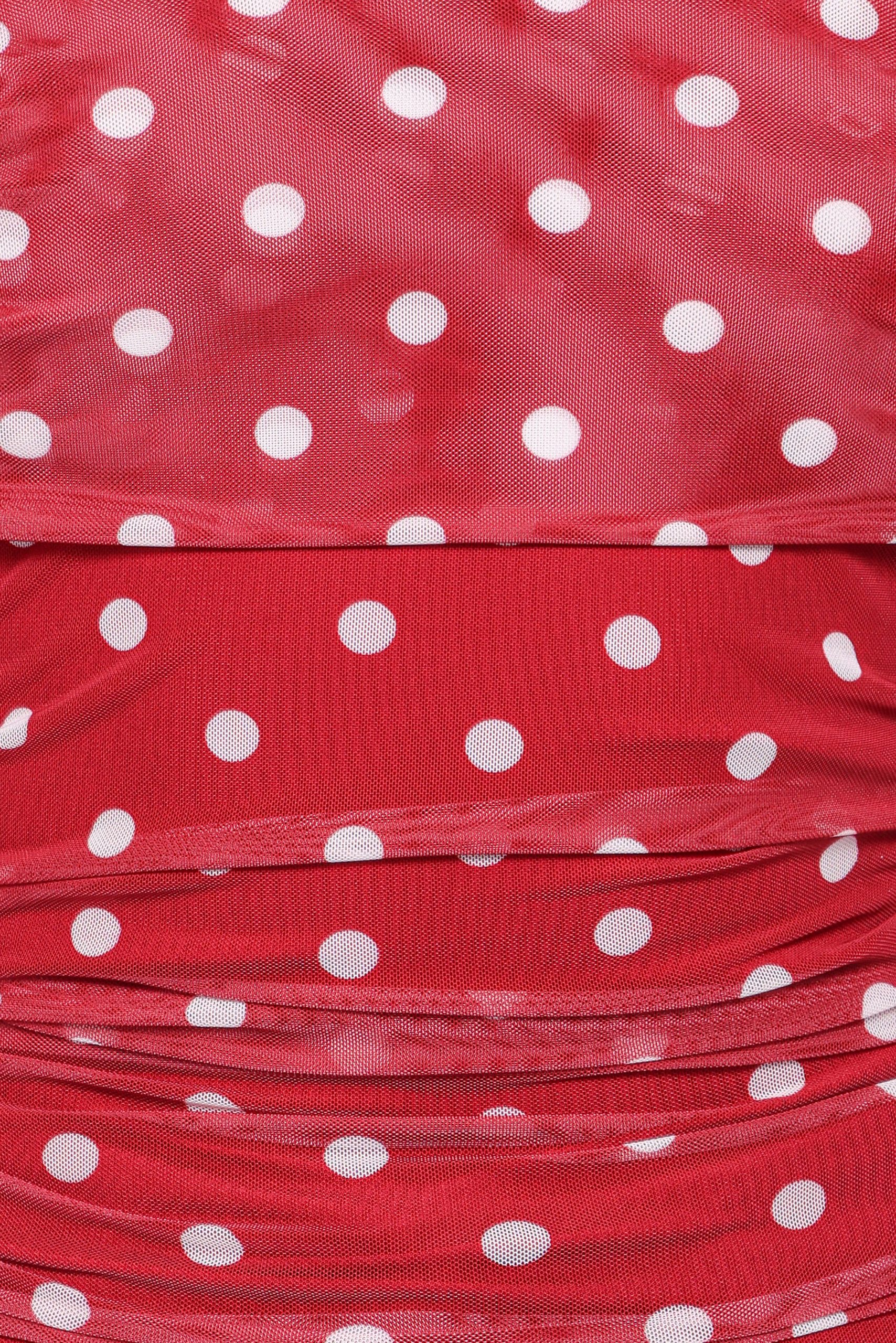 Caelira Off Shoulder Top - Red Polka Dot - Image 6