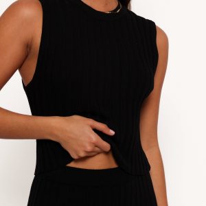 Carson Knit Top - Black
