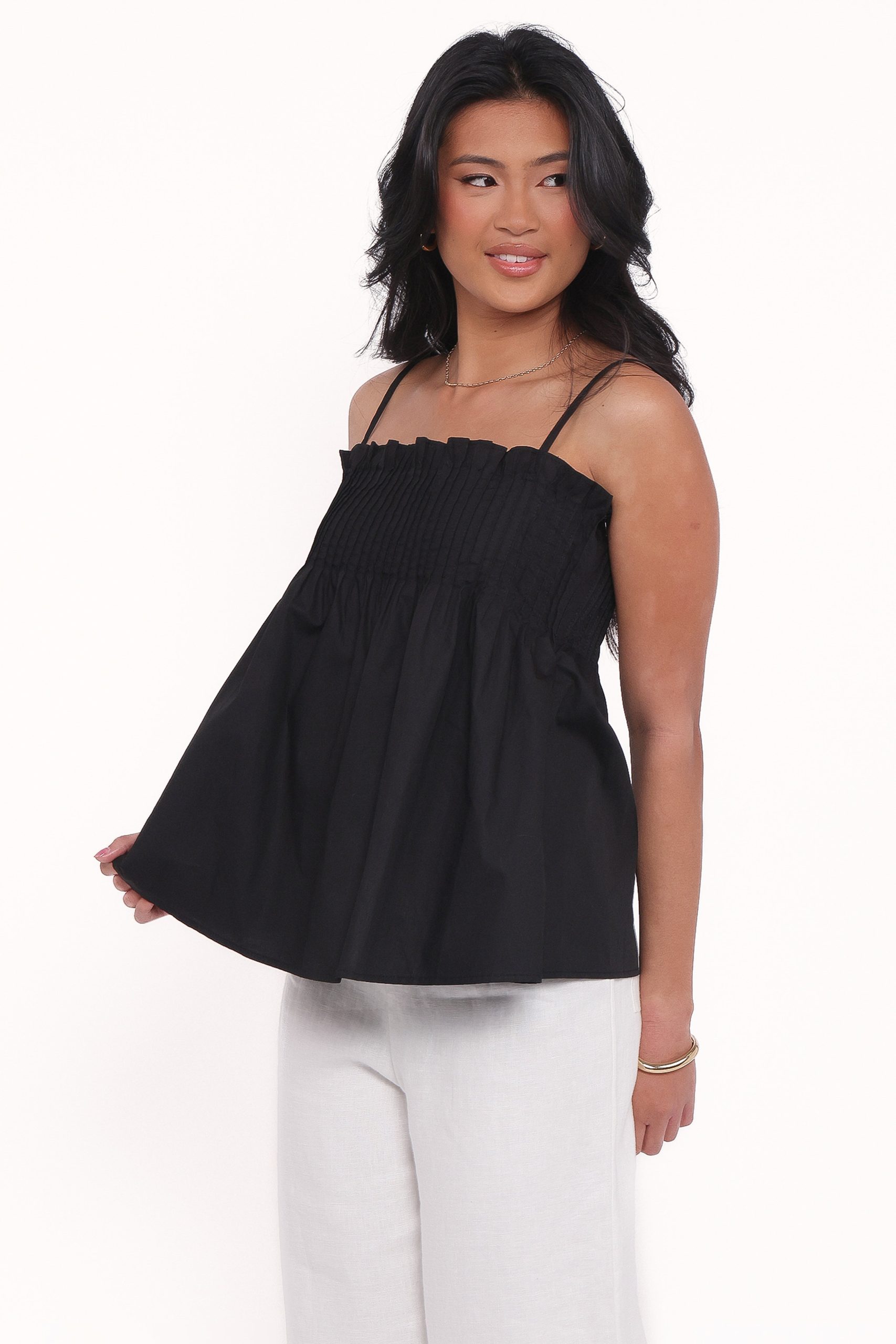 Carson Pleated Top - Black - Image 4