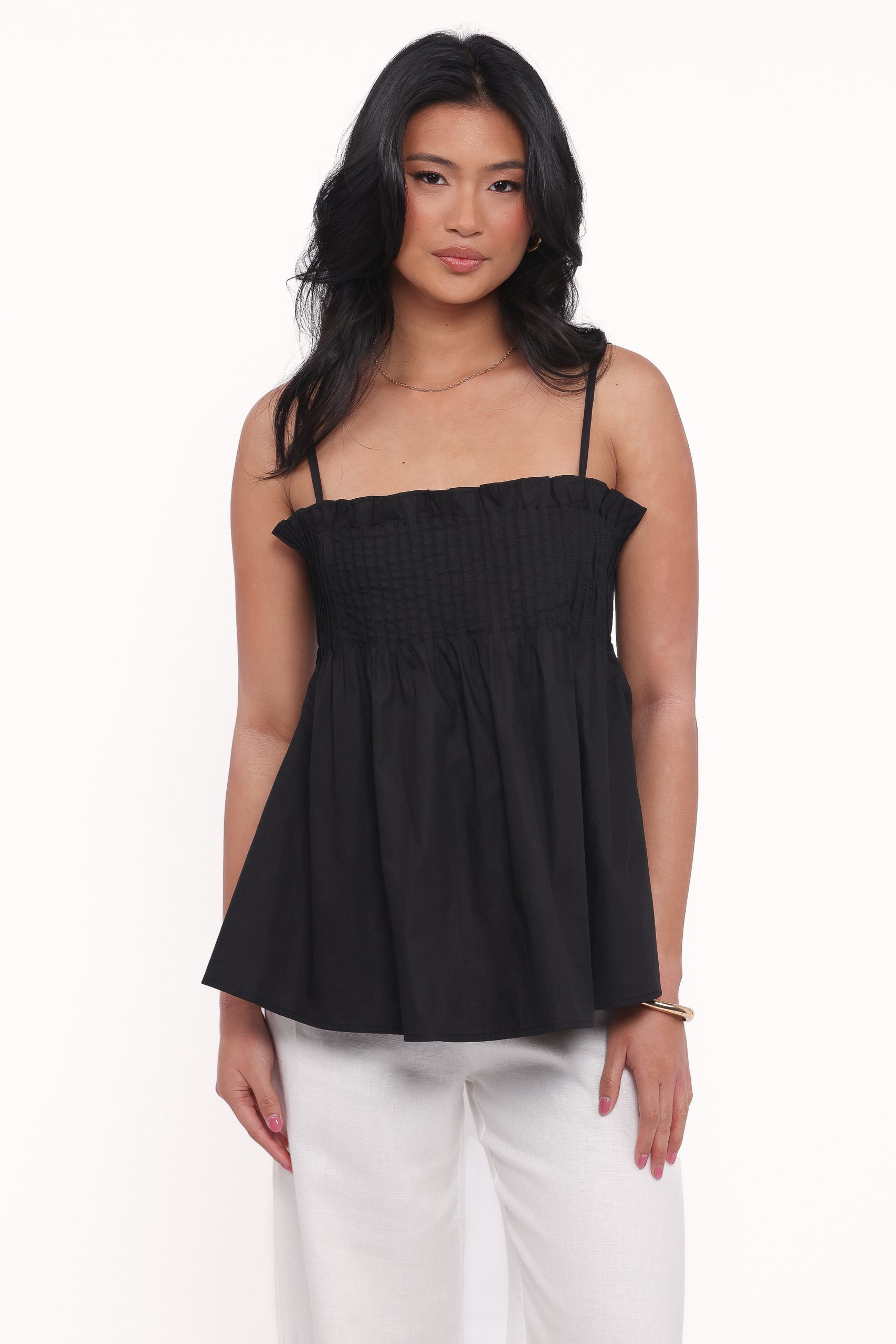 Carson Pleated Top - Black - Image 2