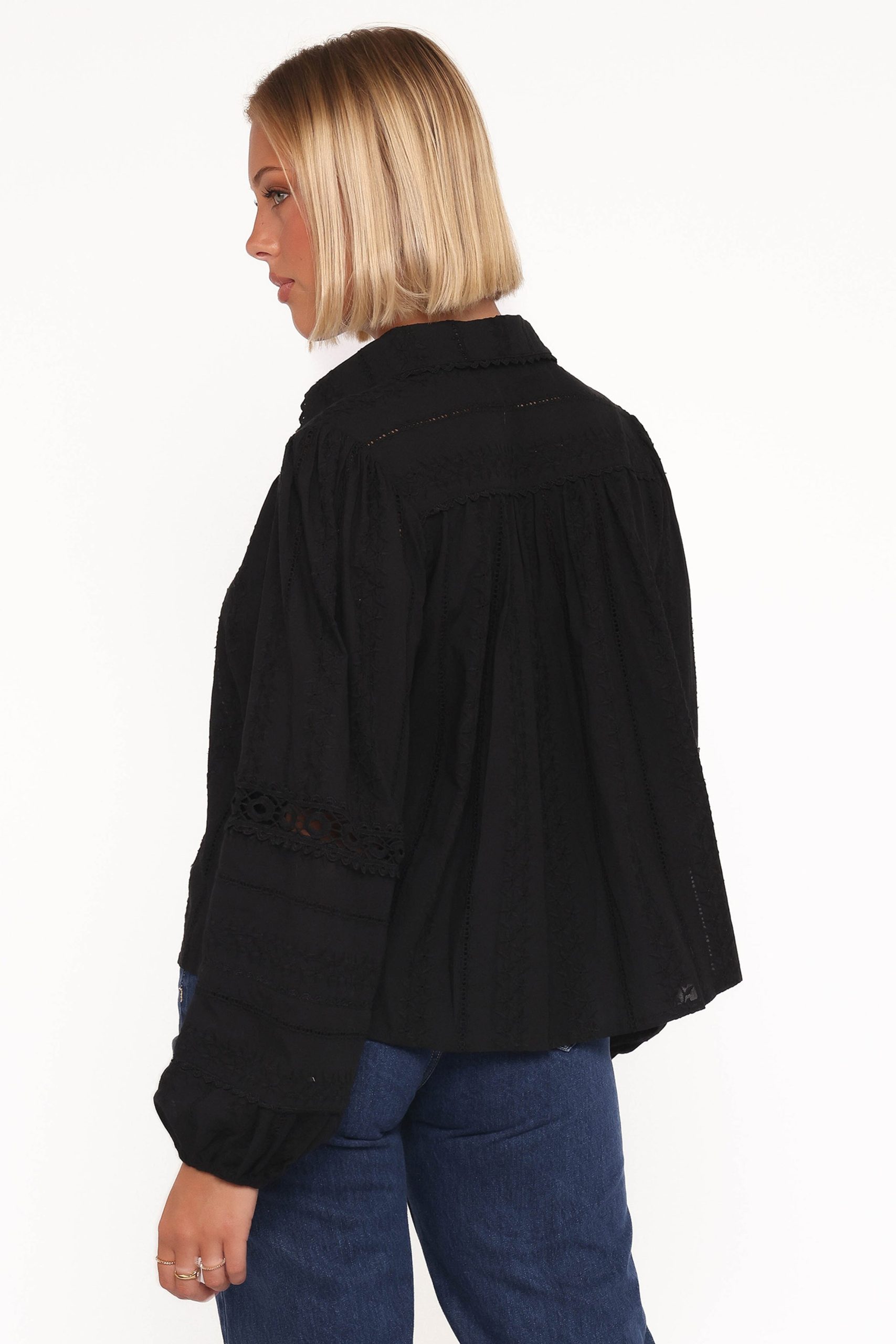 Catania Lace Inset Top - Black - Image 4