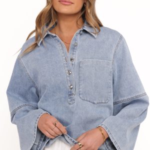 Celestia Denim Top - Light Wash