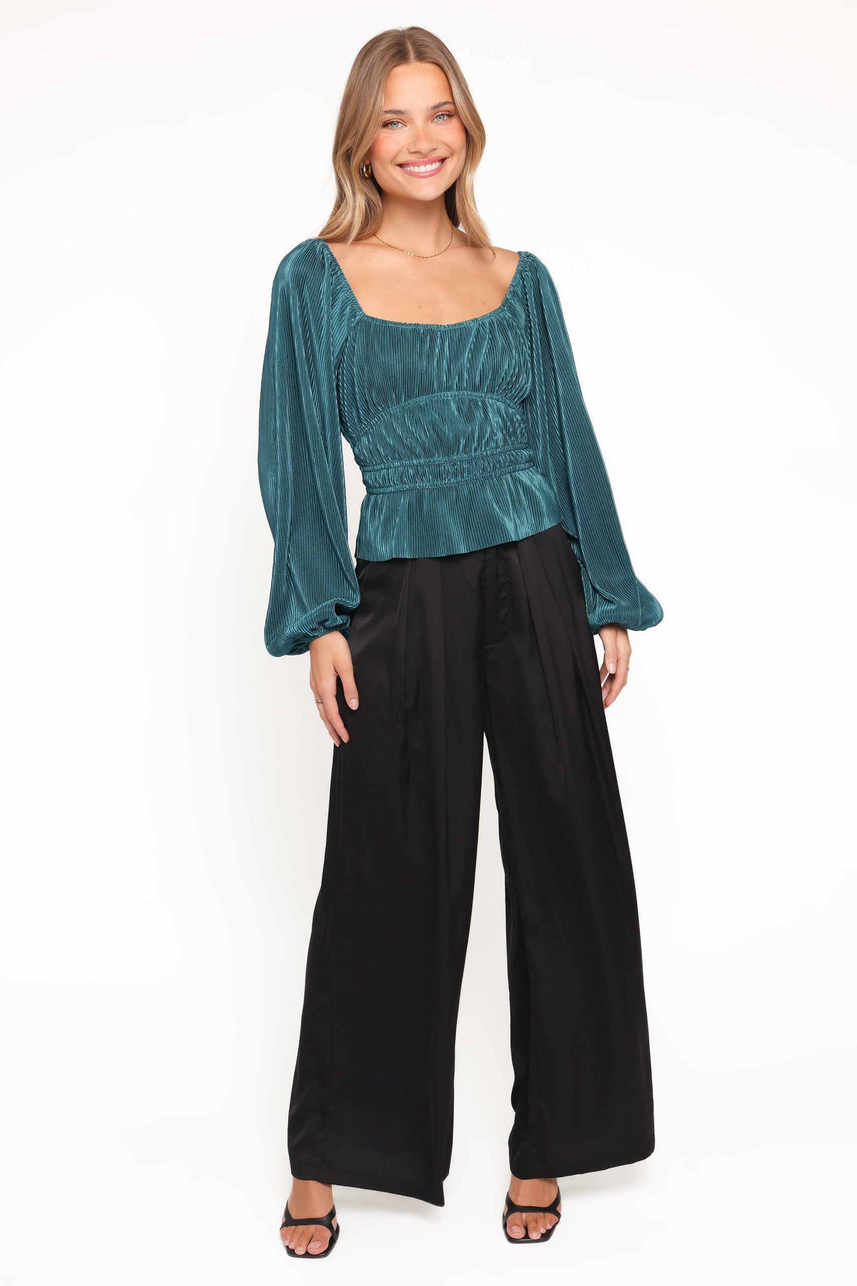 Ceppia Plisse Top - Green - Image 5
