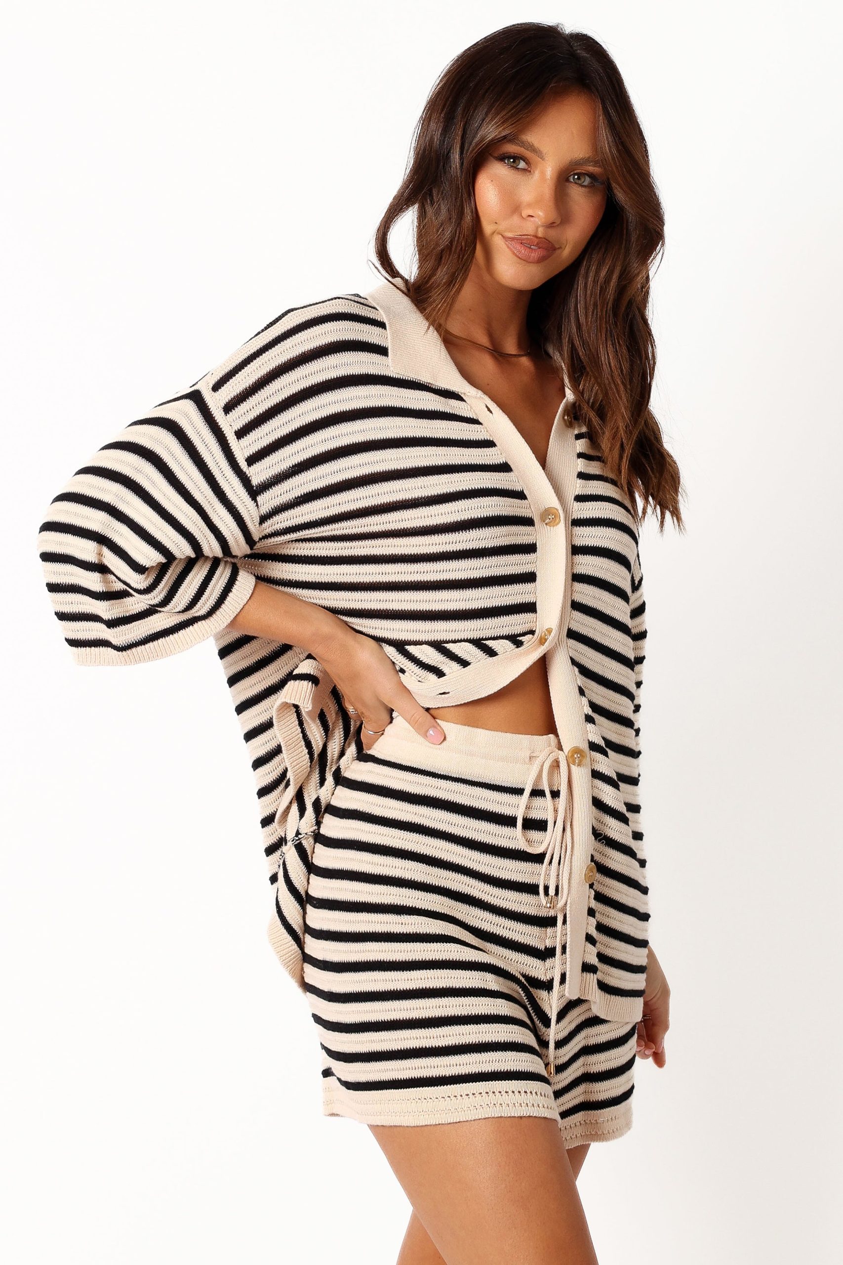 Cherie Knit Shirt - Sand Black - Image 5