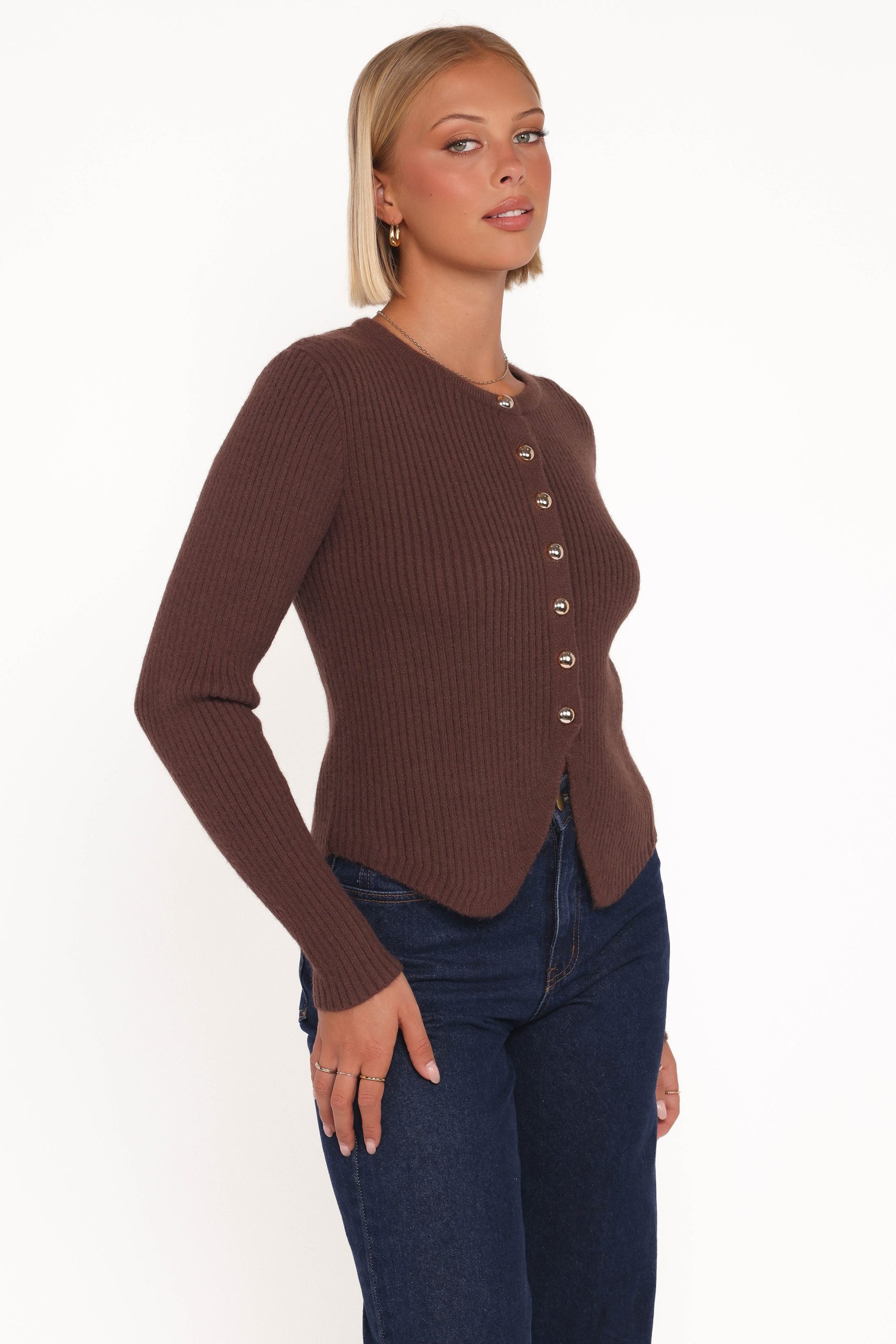 Circe Cardigan Top - Chocolate - Image 3