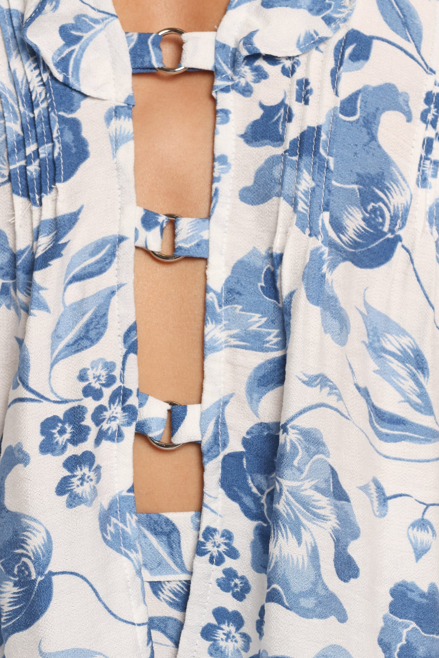 Claud Top - Blue White Floral - Image 7