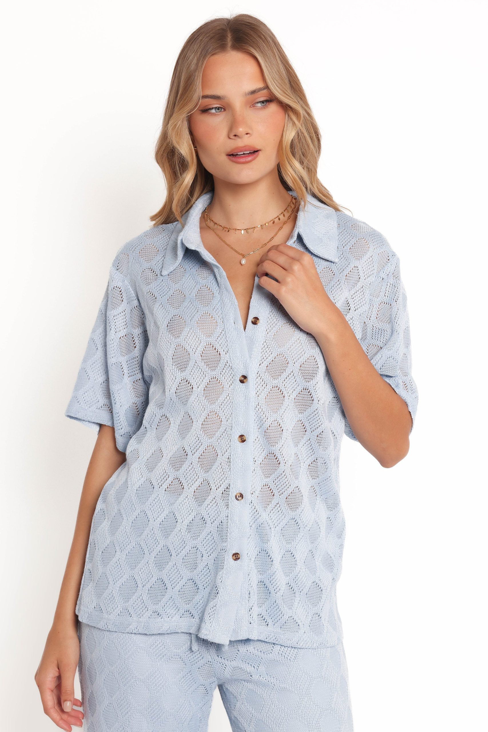 Cora Knit Shirt - Blue - Image 2