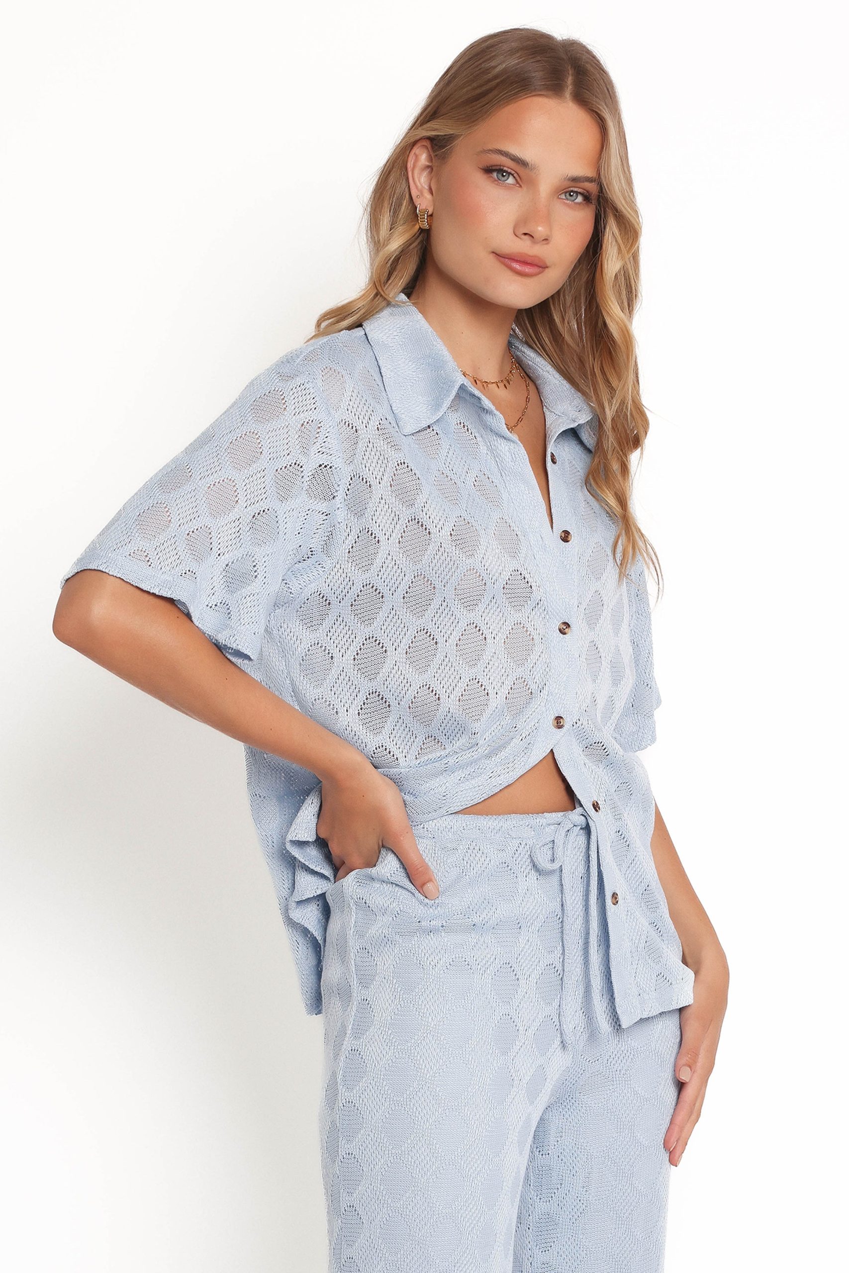 Cora Knit Shirt - Blue - Image 8